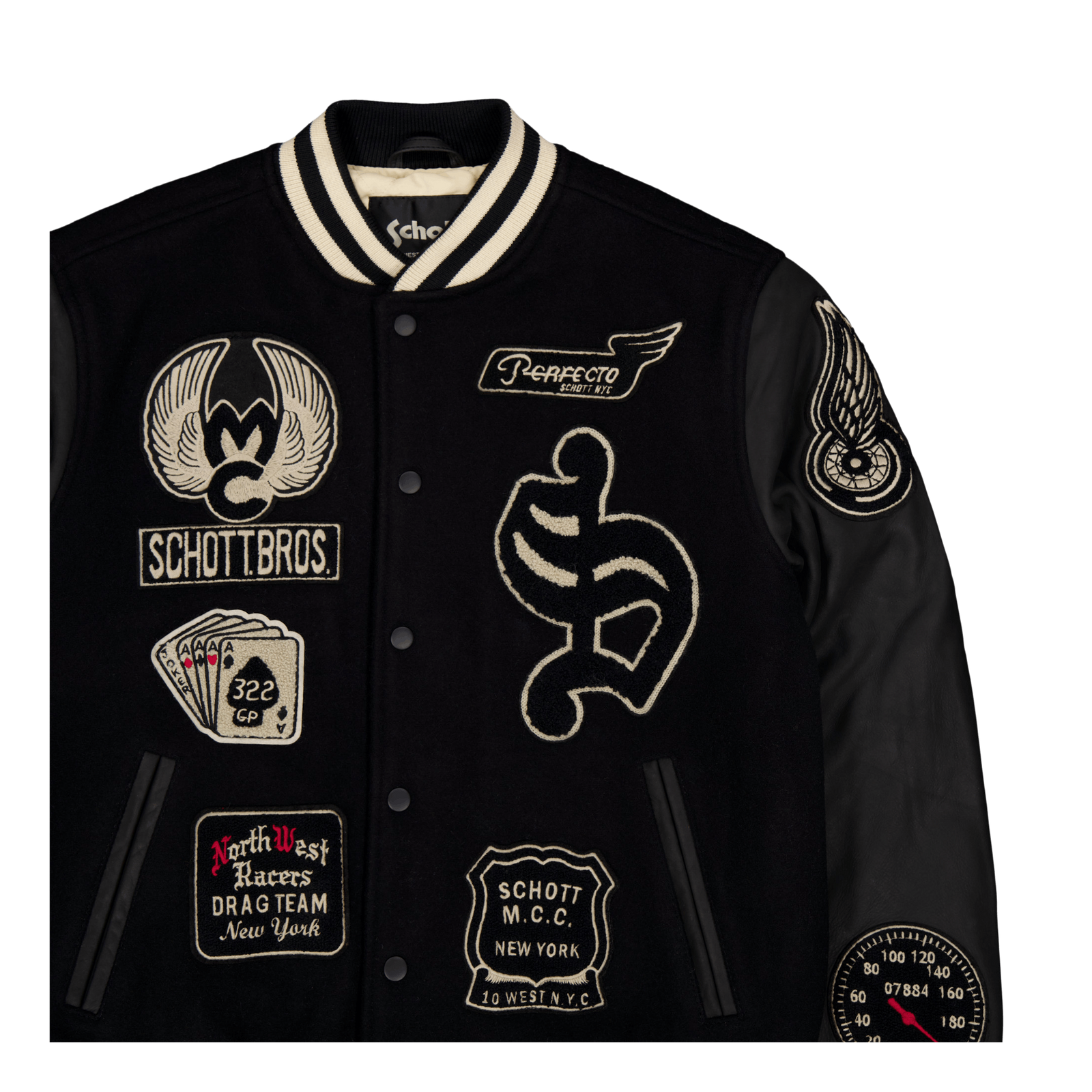 Teddy Avec Badges Schott Black/black