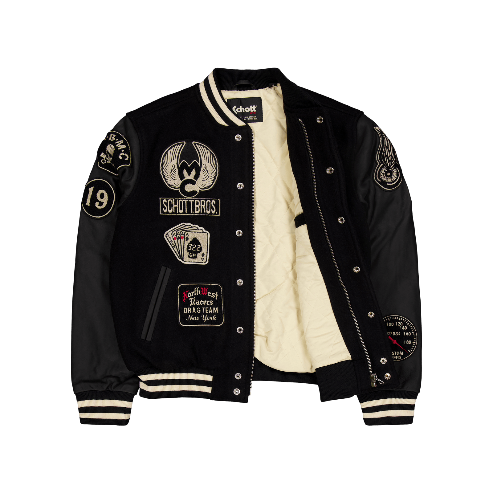 Teddy Avec Badges Schott Black/black