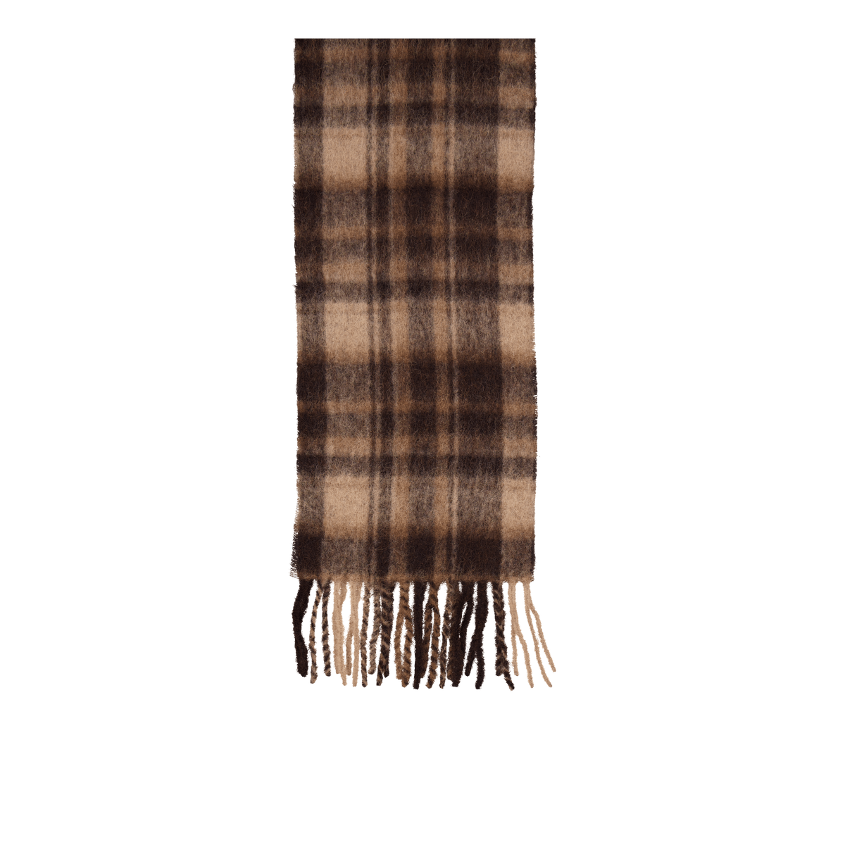 Airy Wool Scarf Brown Check