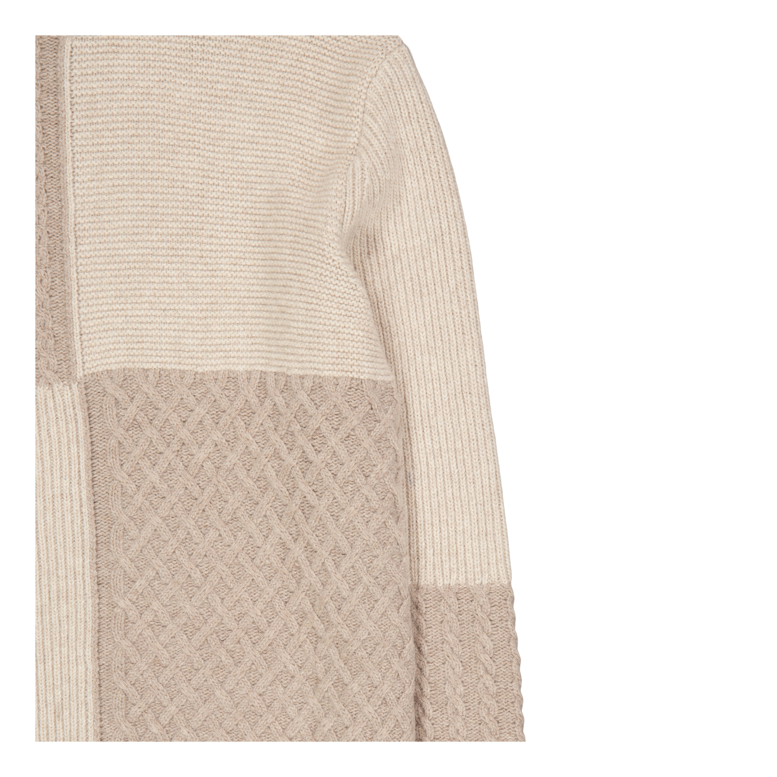 Walnut Patchwork Knit Khaki