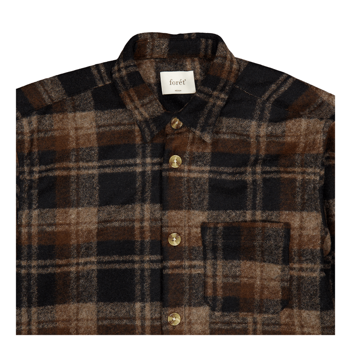 Ivy Wool Overshirt Brown Check