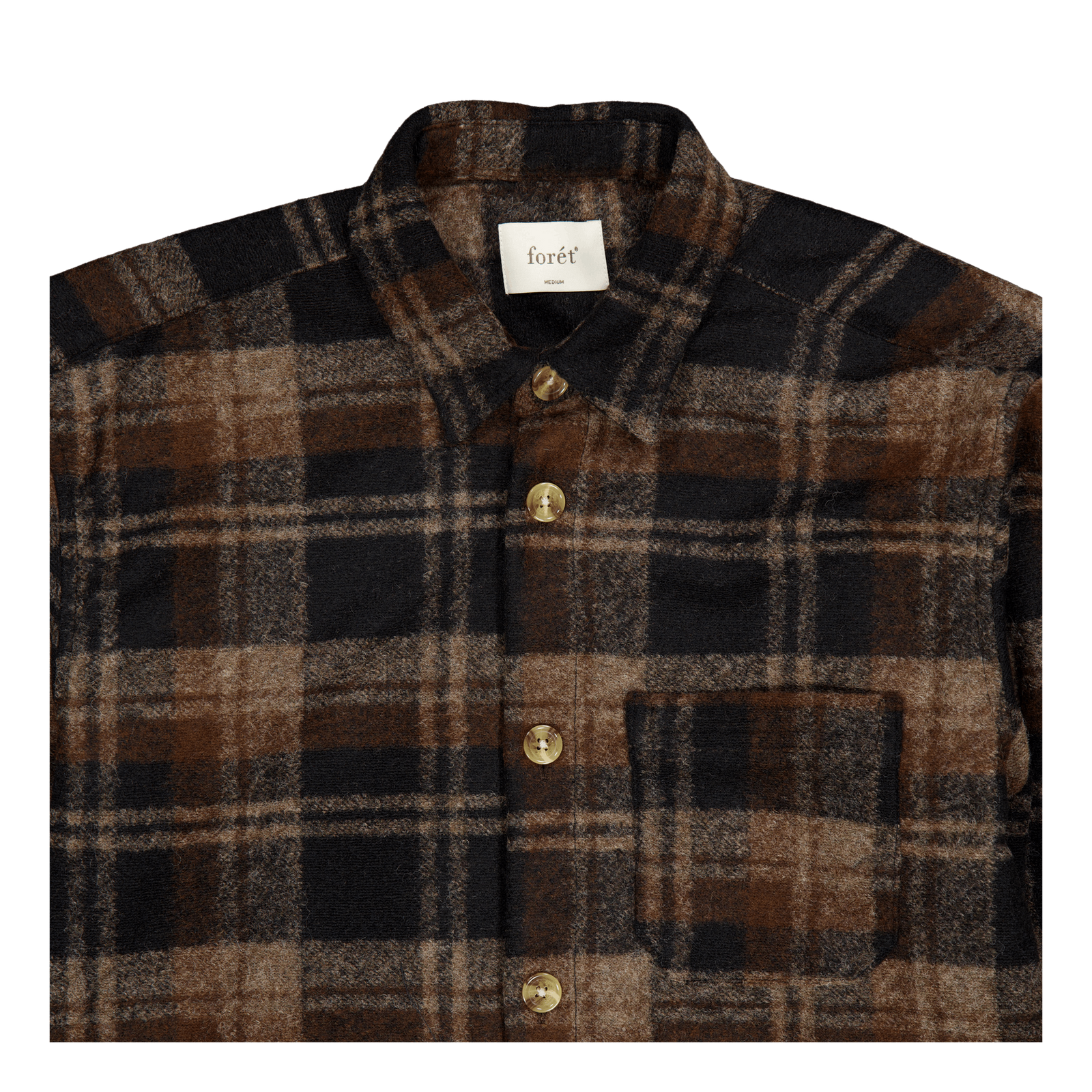 Ivy Wool Overshirt Brown Check