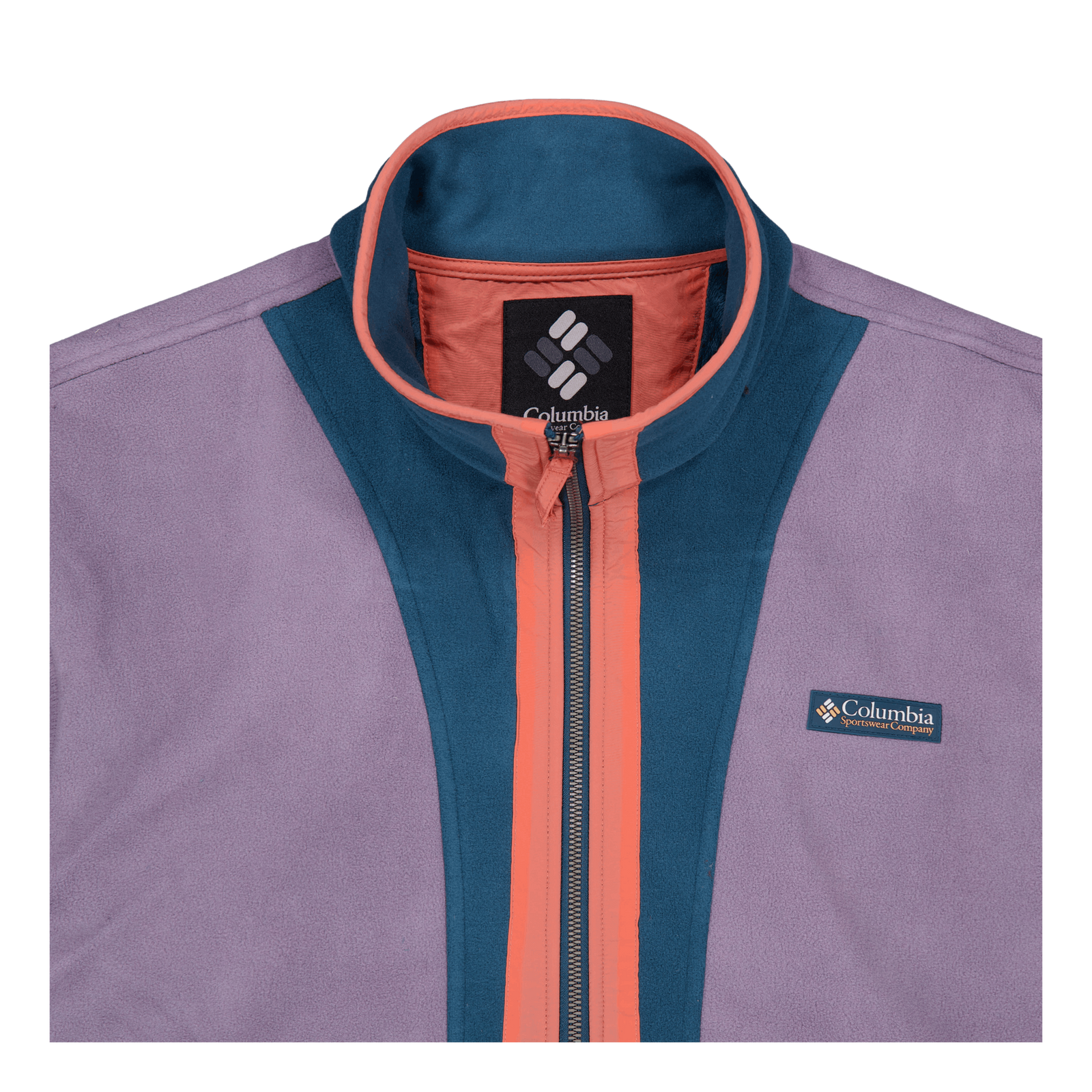 Columbia Girls' Back Bowl Full Zip Fleece - Color Block 90s Style Jacket With Hand Pockets