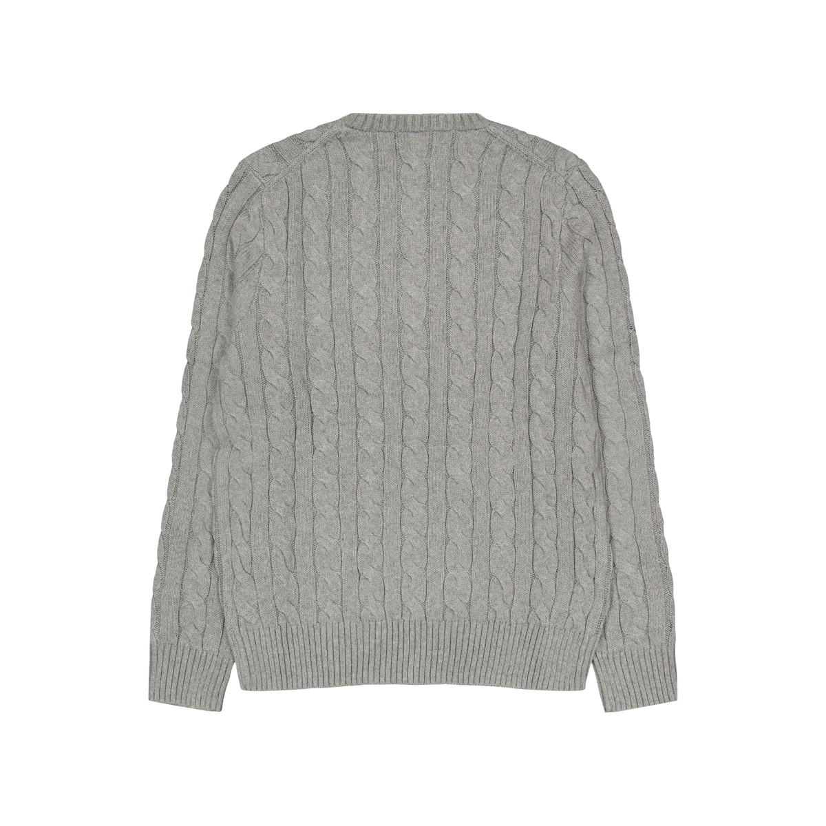 Cable-Knit Cotton Sweater Fawn Grey Heather