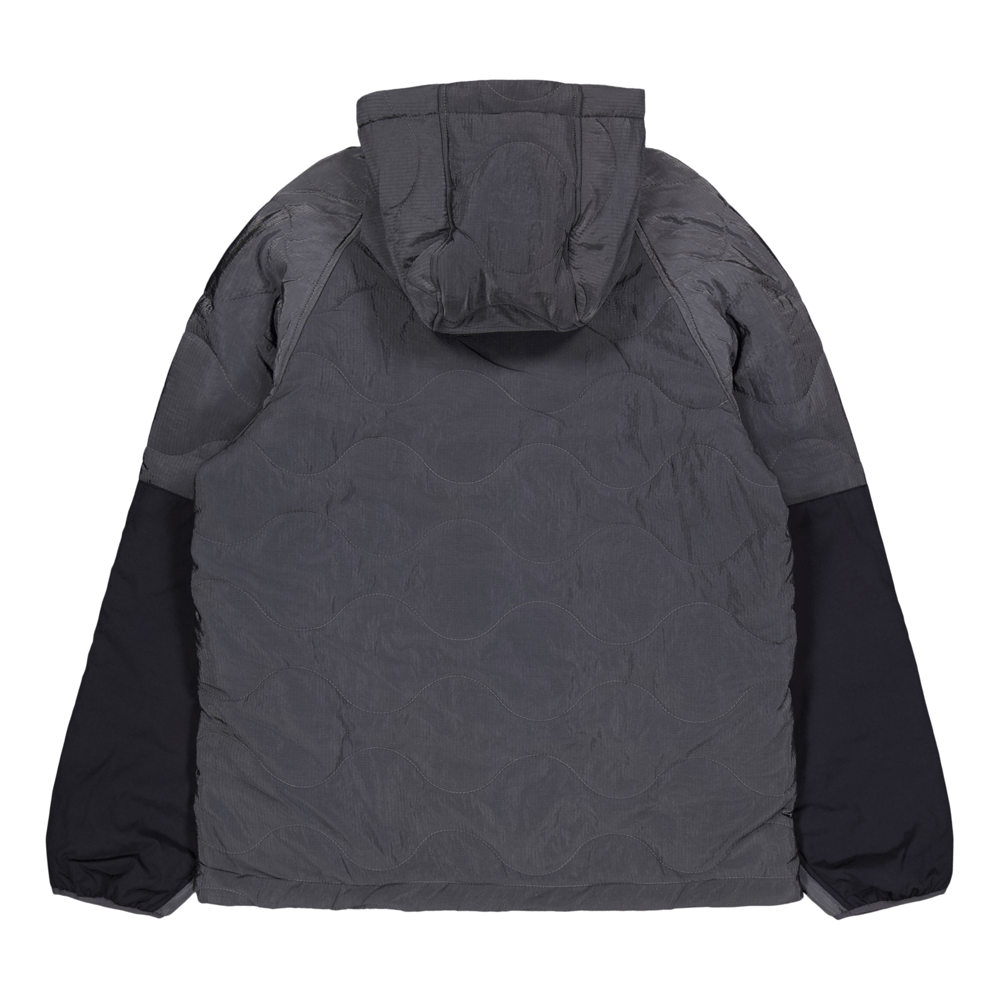 Quilted Ripstop Nylon Hoodie Gray