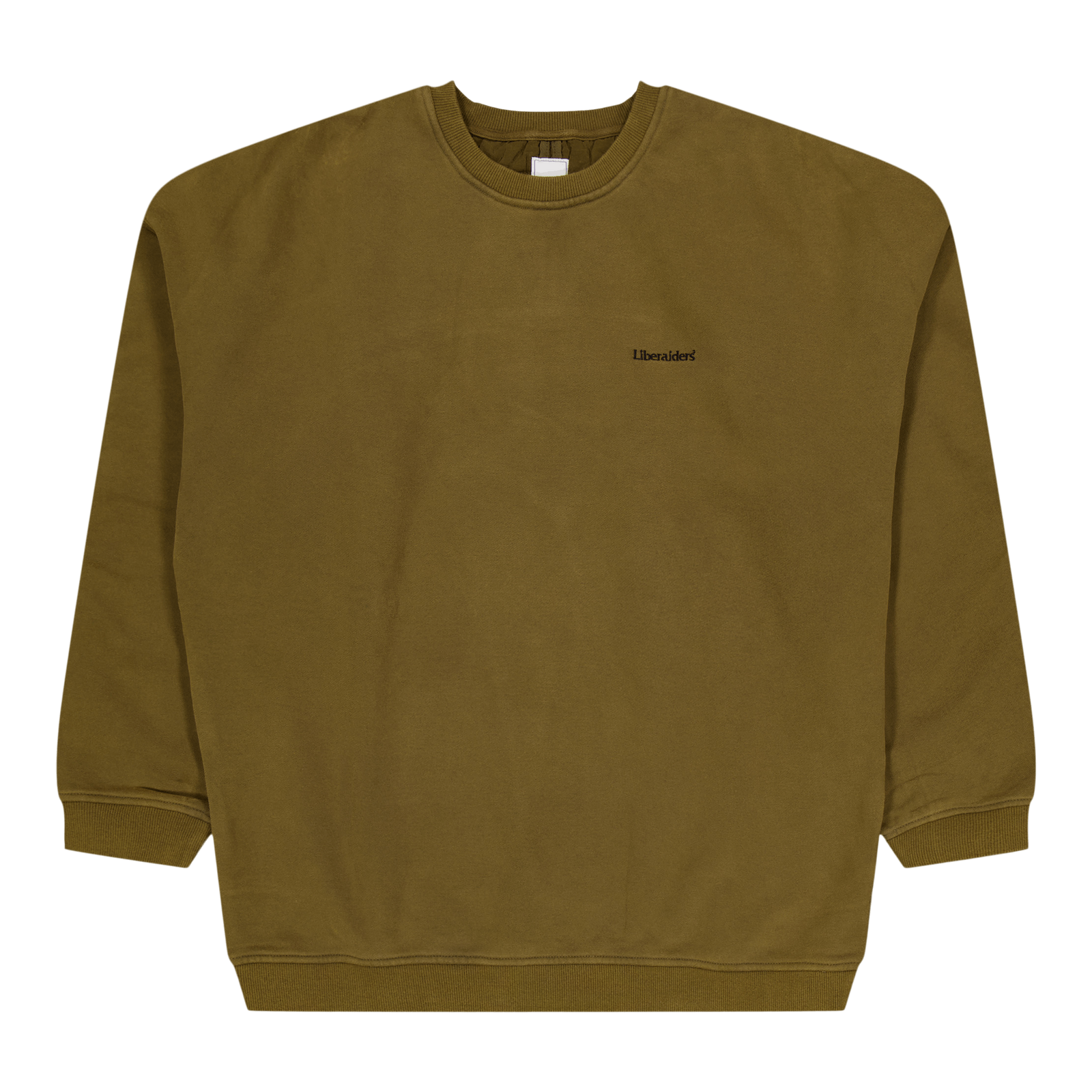 Cotton Fleece Quilted Crewneck Olive