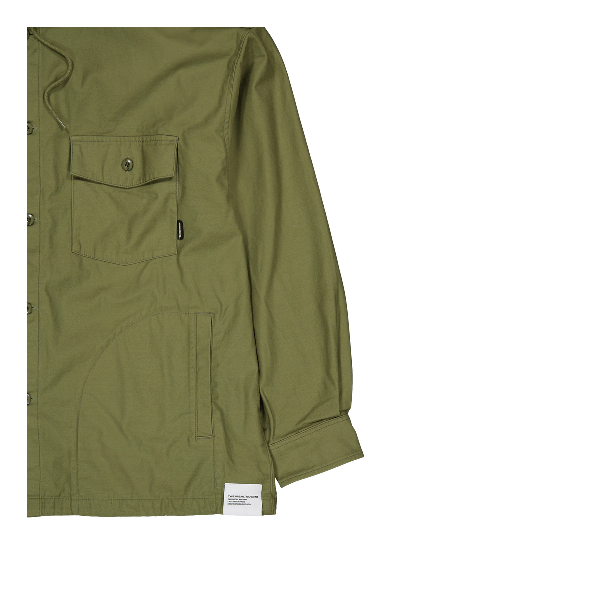 Hooded Shirt Ls Olive Drab