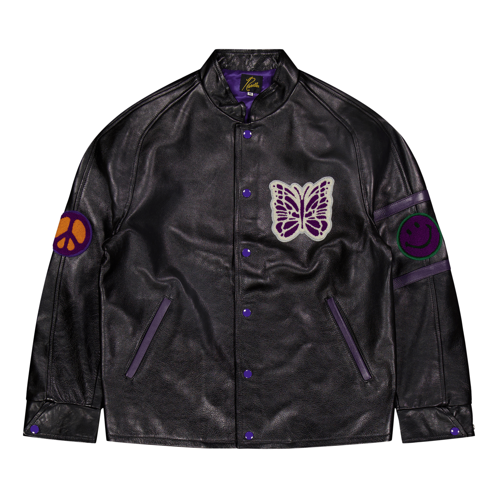 Needles Letterman Jacket - Cow Black