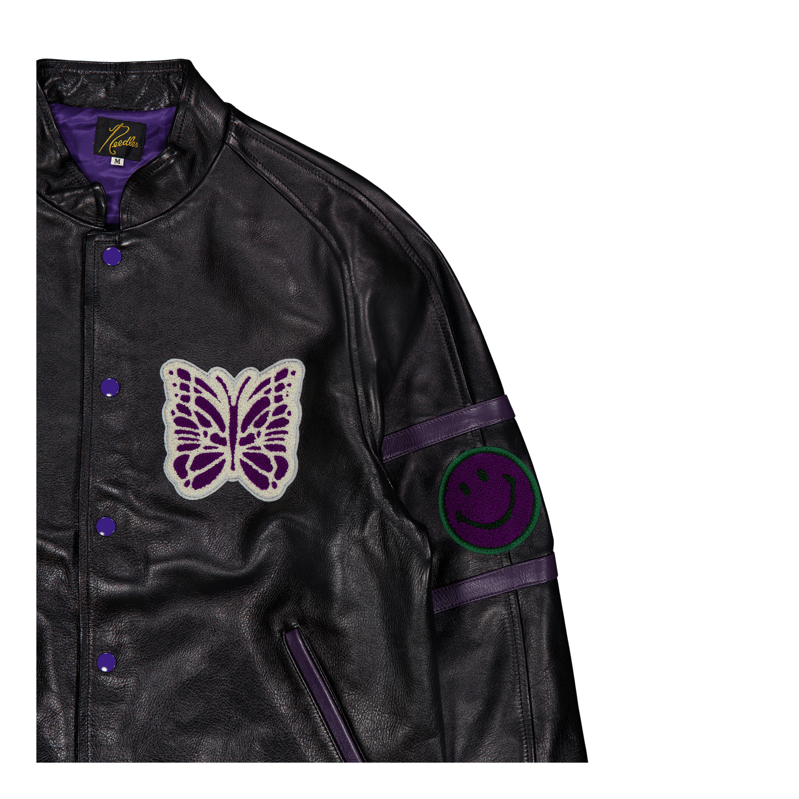 Needles Letterman Jacket - Cow Black