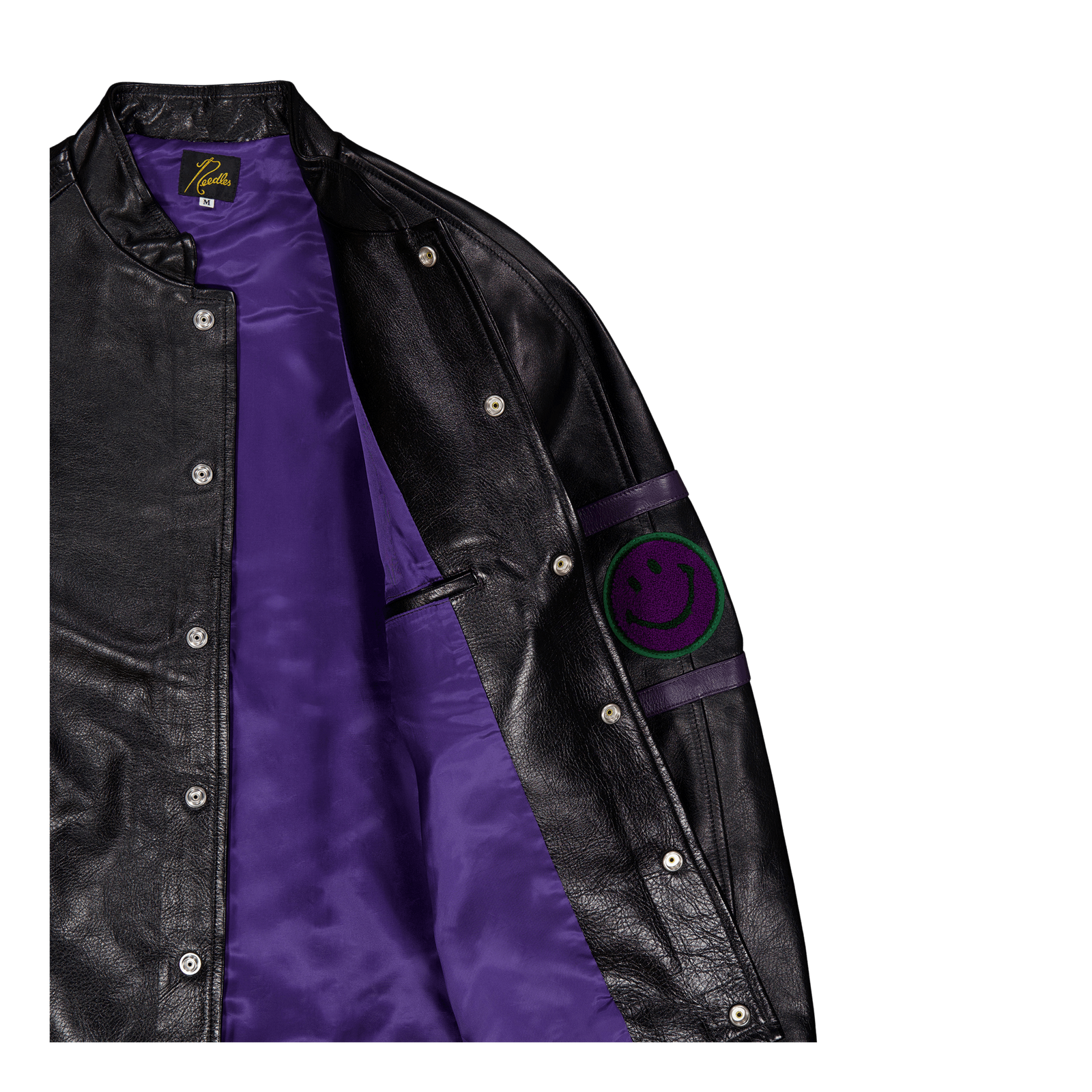 Needles Letterman Jacket - Cow Black