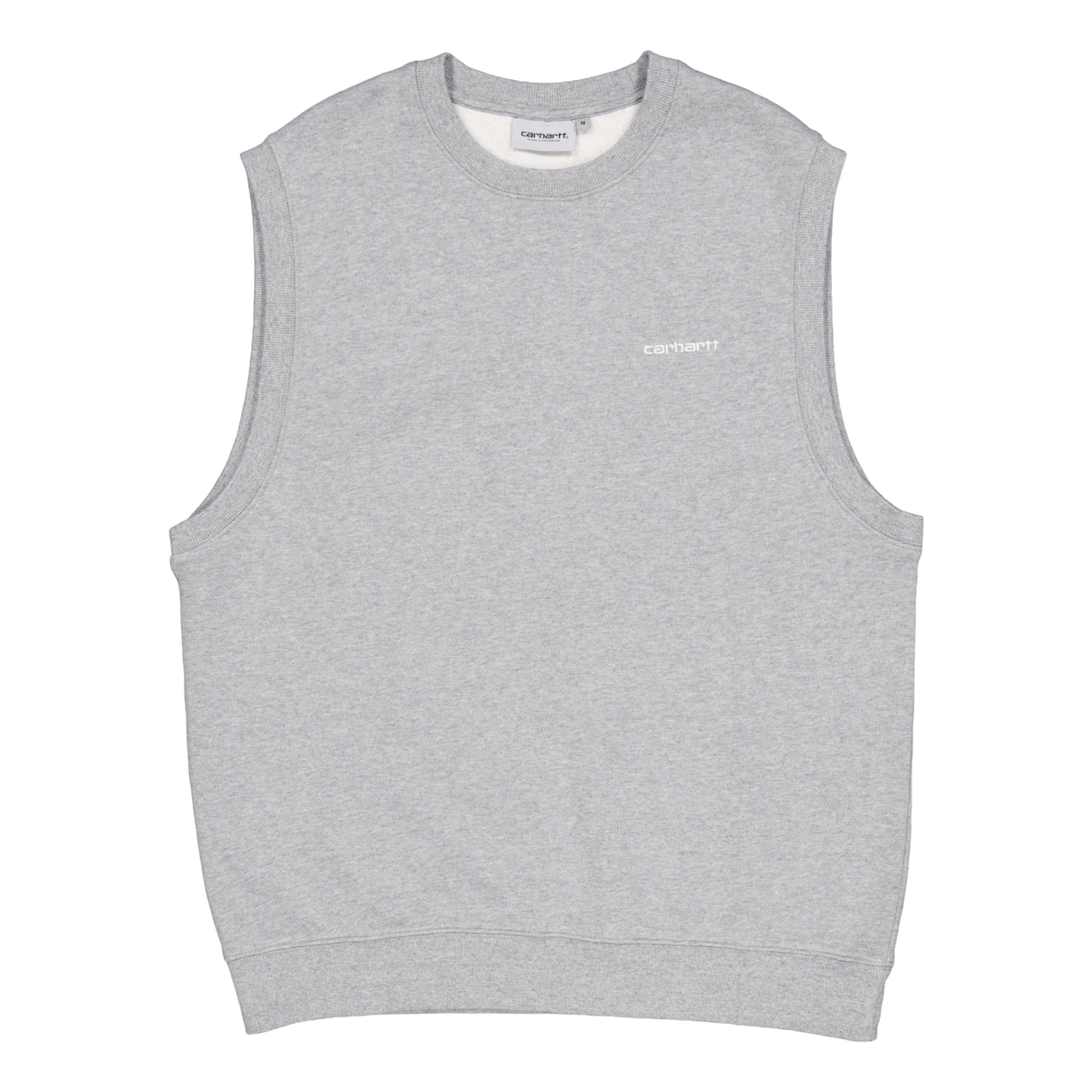 Script Vest Sweat Grey Heather / White