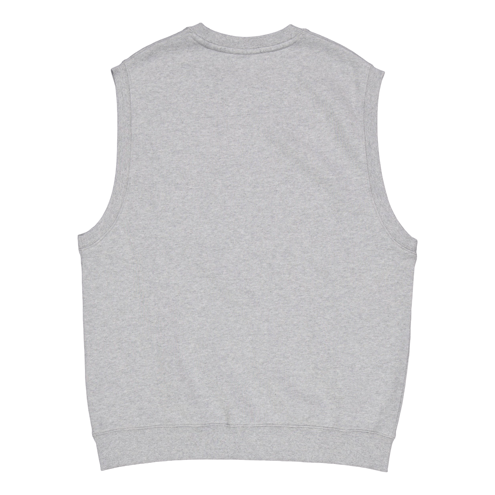 Script Vest Sweat Grey Heather / White