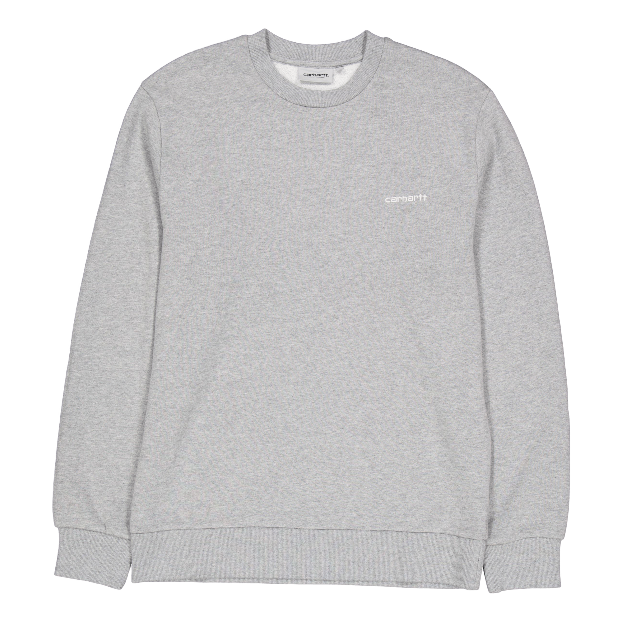 Script Embroidery Sweat Grey Heather / White