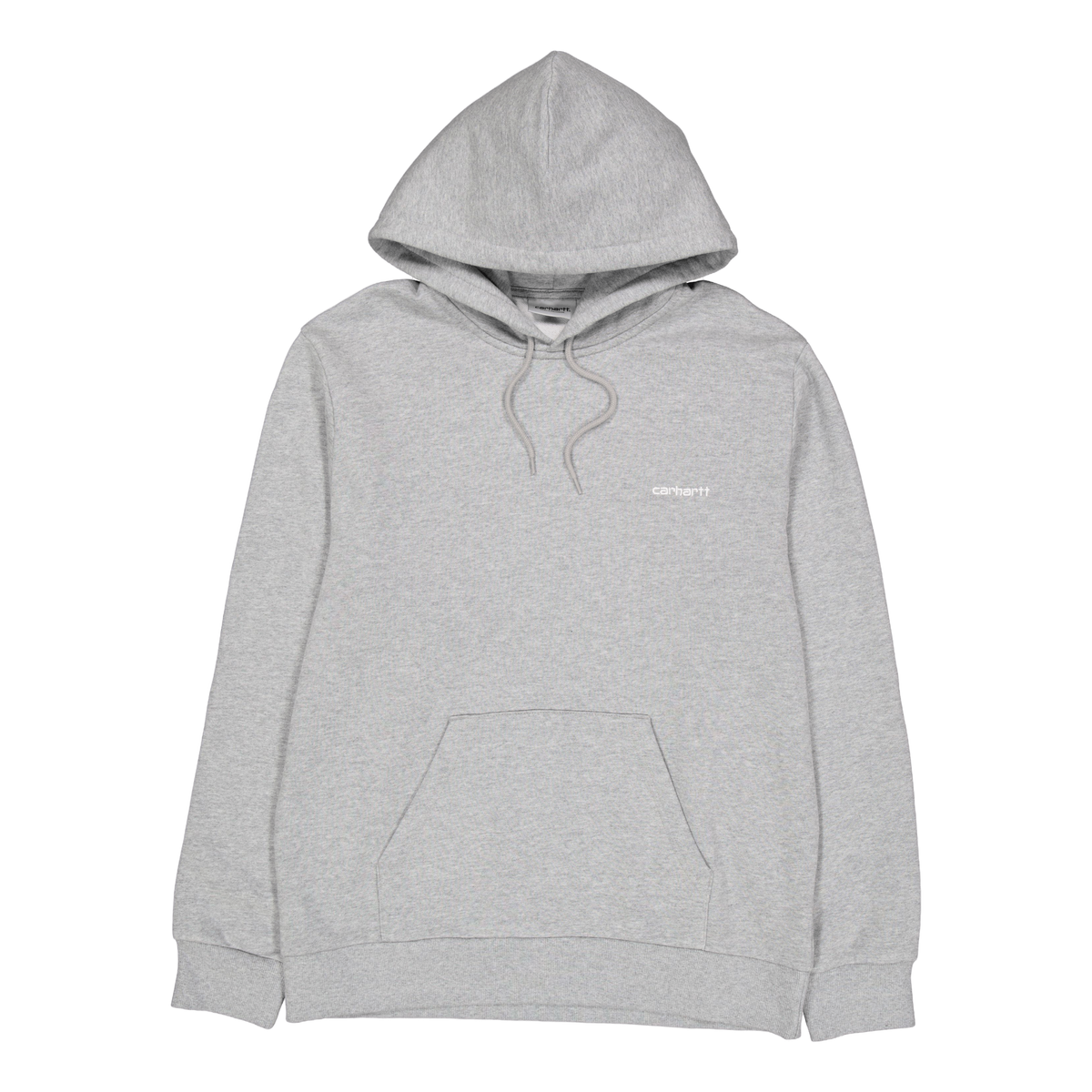 Hooded Script Embroidery Sweat Grey Heather / White