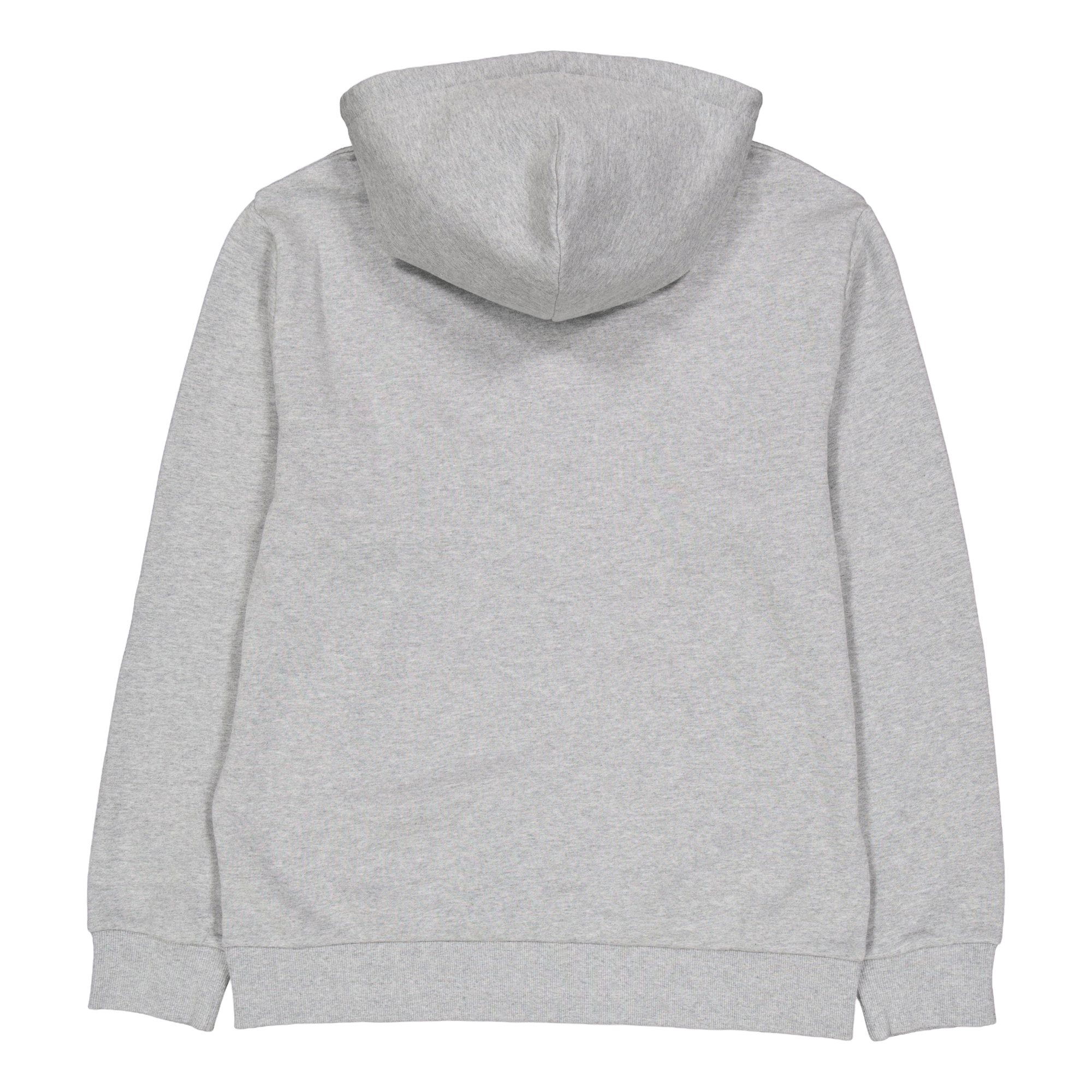 Hooded Script Embroidery Sweat Grey Heather / White