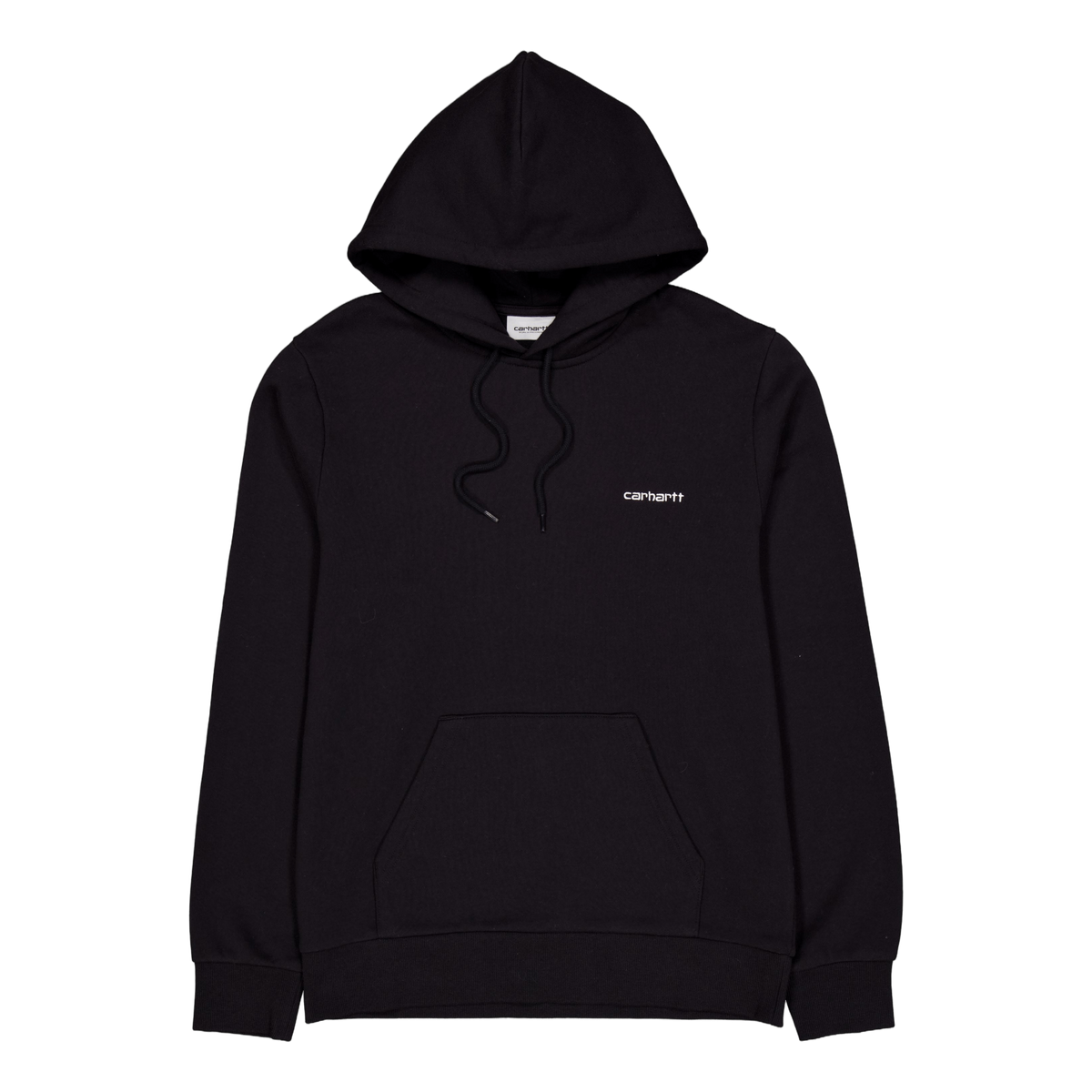 Hooded Script Embroidery Sweat Black / White