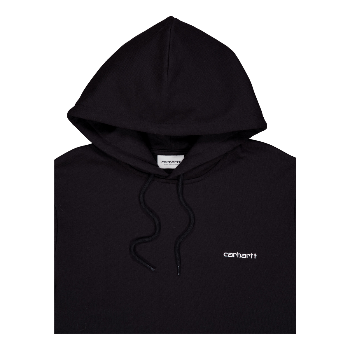 Hooded Script Embroidery Sweat Black / White