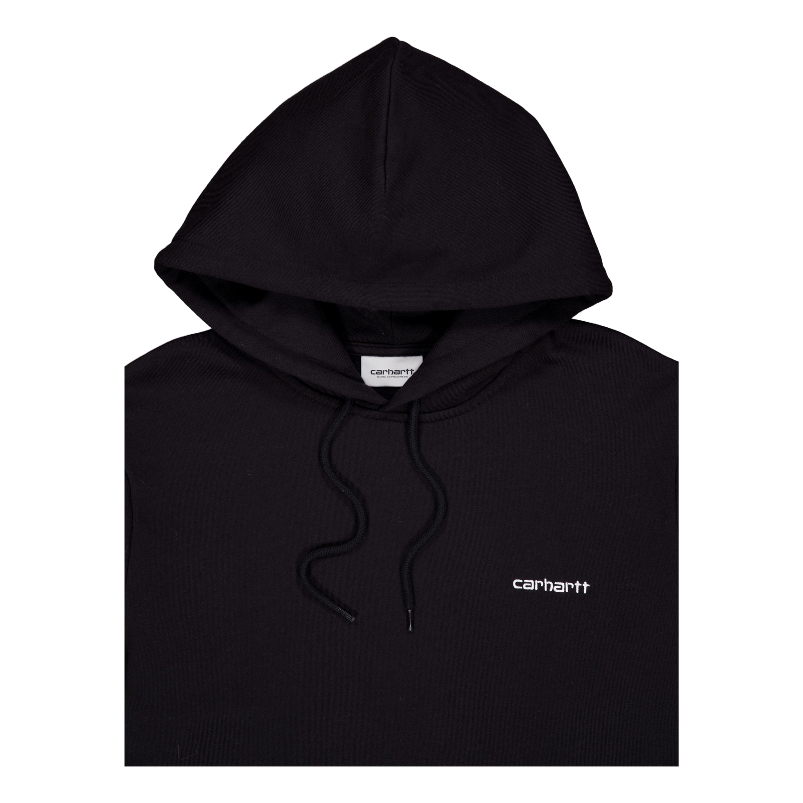 Hooded Script Embroidery Sweat Black / White