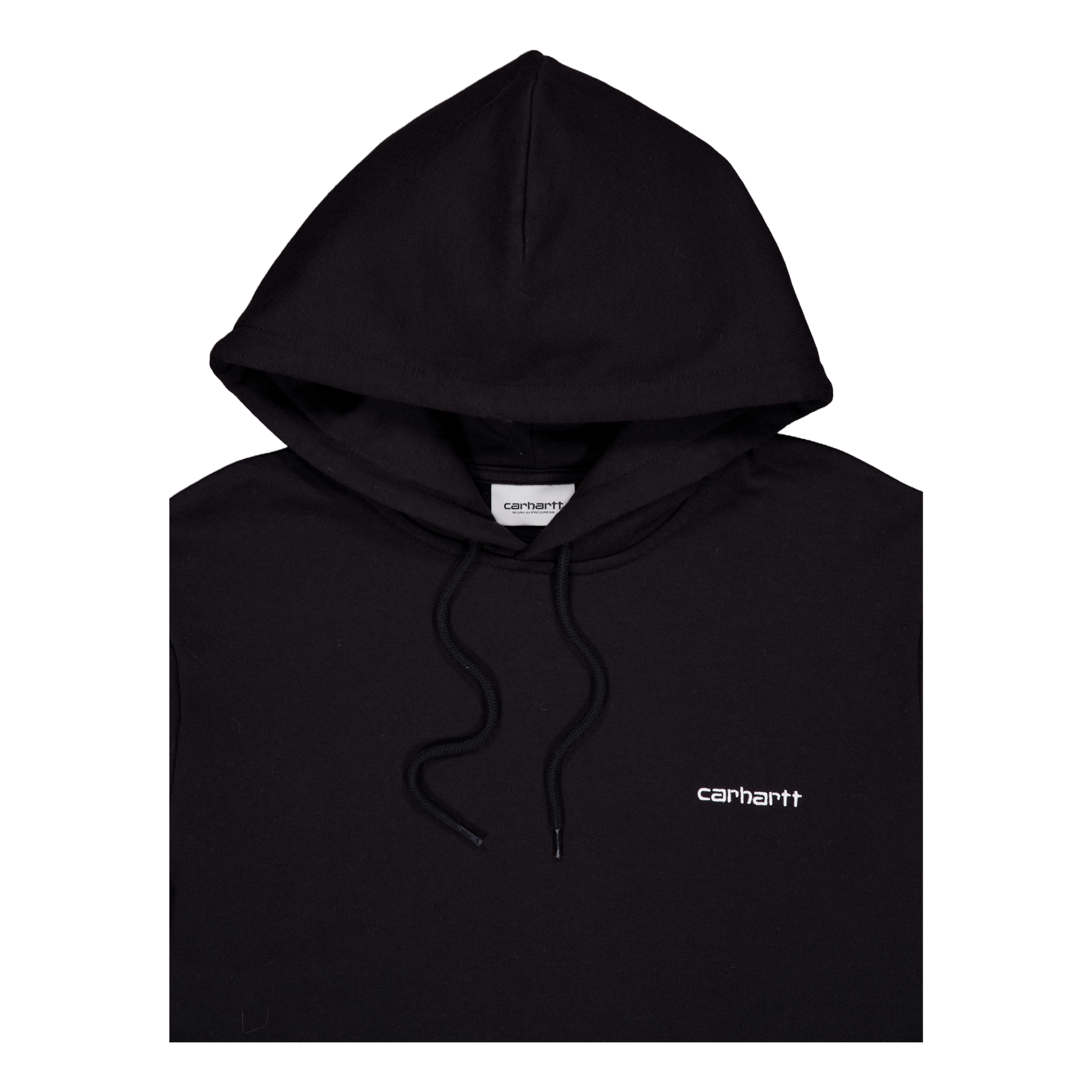 Hooded Script Embroidery Sweat Black / White