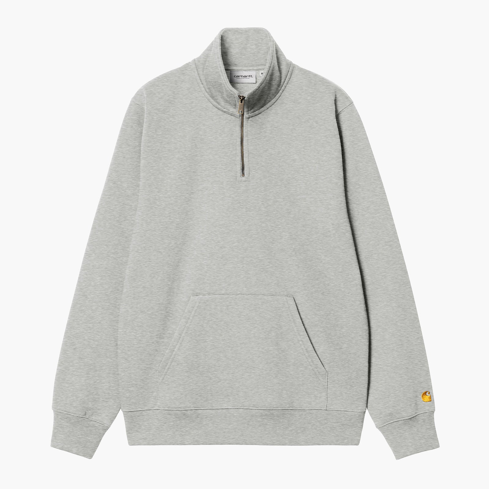 Chase Neck Zip Sweat Grey Heather / Gold