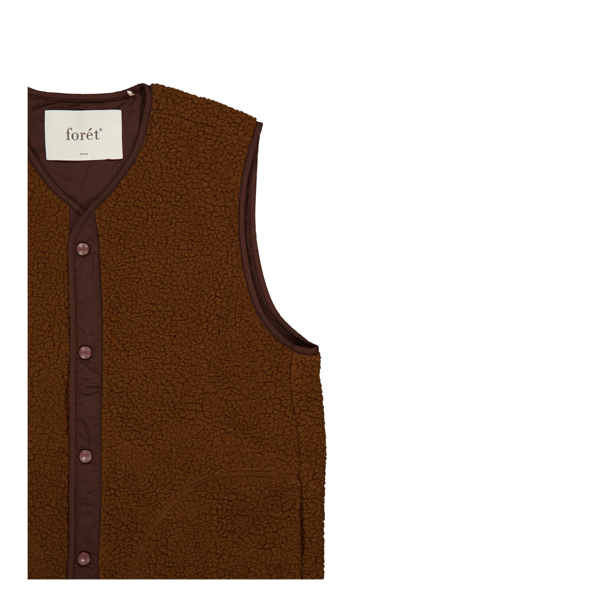 Aura Sherpa Fleece Vest Brown