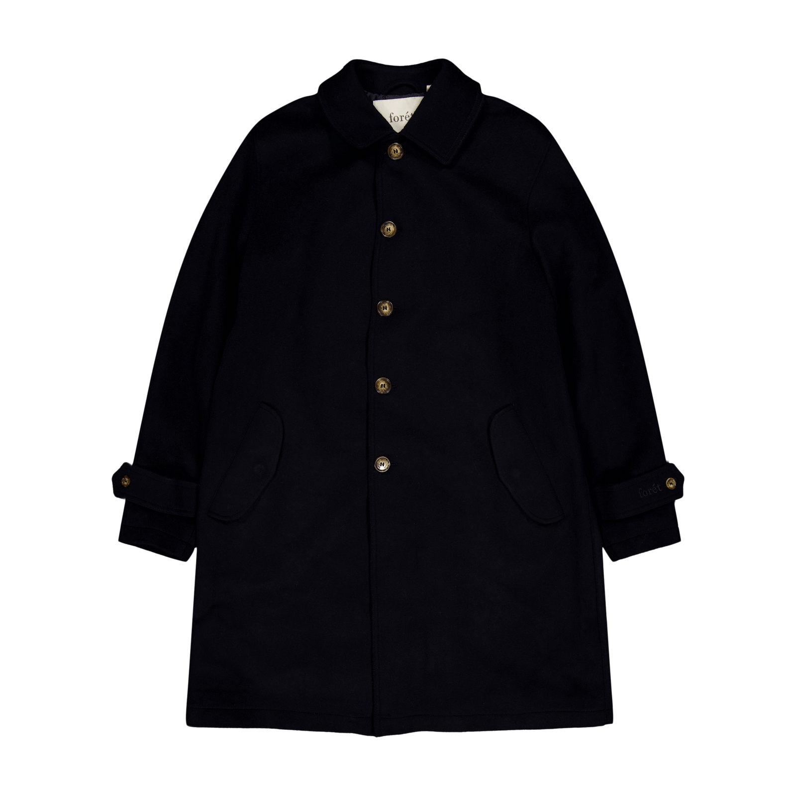 Shelter Wool Long Coat - Navy Navy