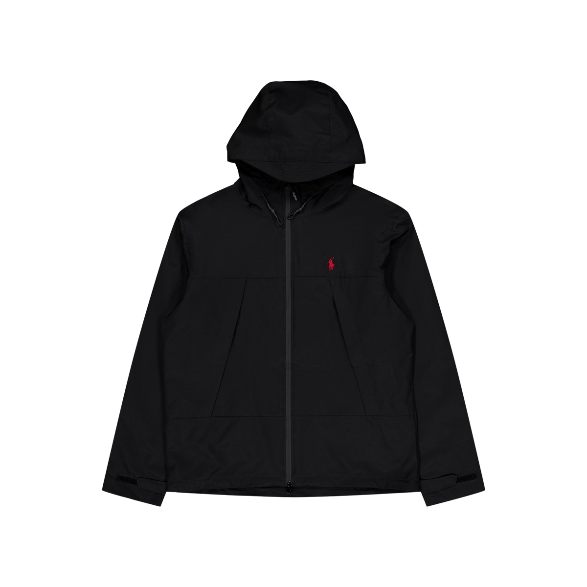 Water-Resistant Hooded Jacket Polo Black