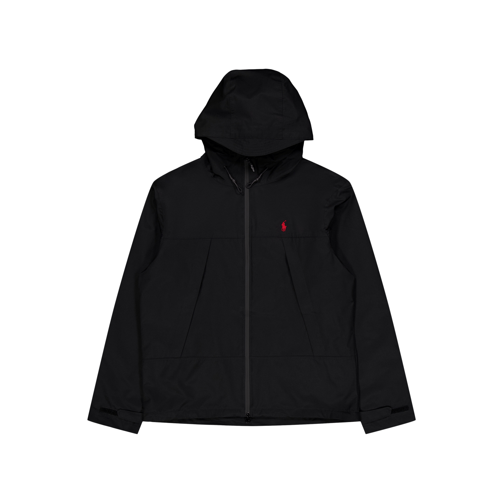 Water-Resistant Hooded Jacket Polo Black