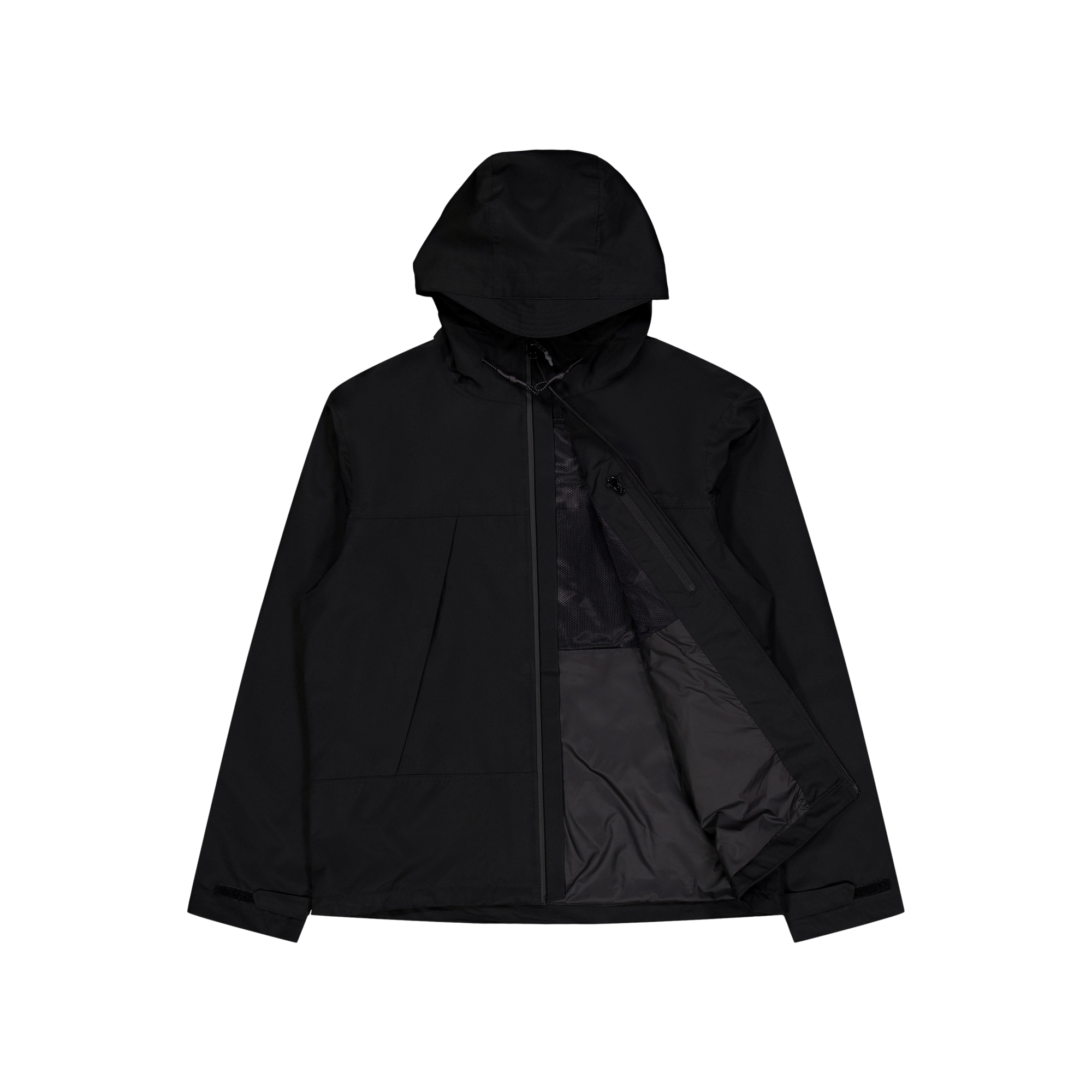 Water-Resistant Hooded Jacket Polo Black