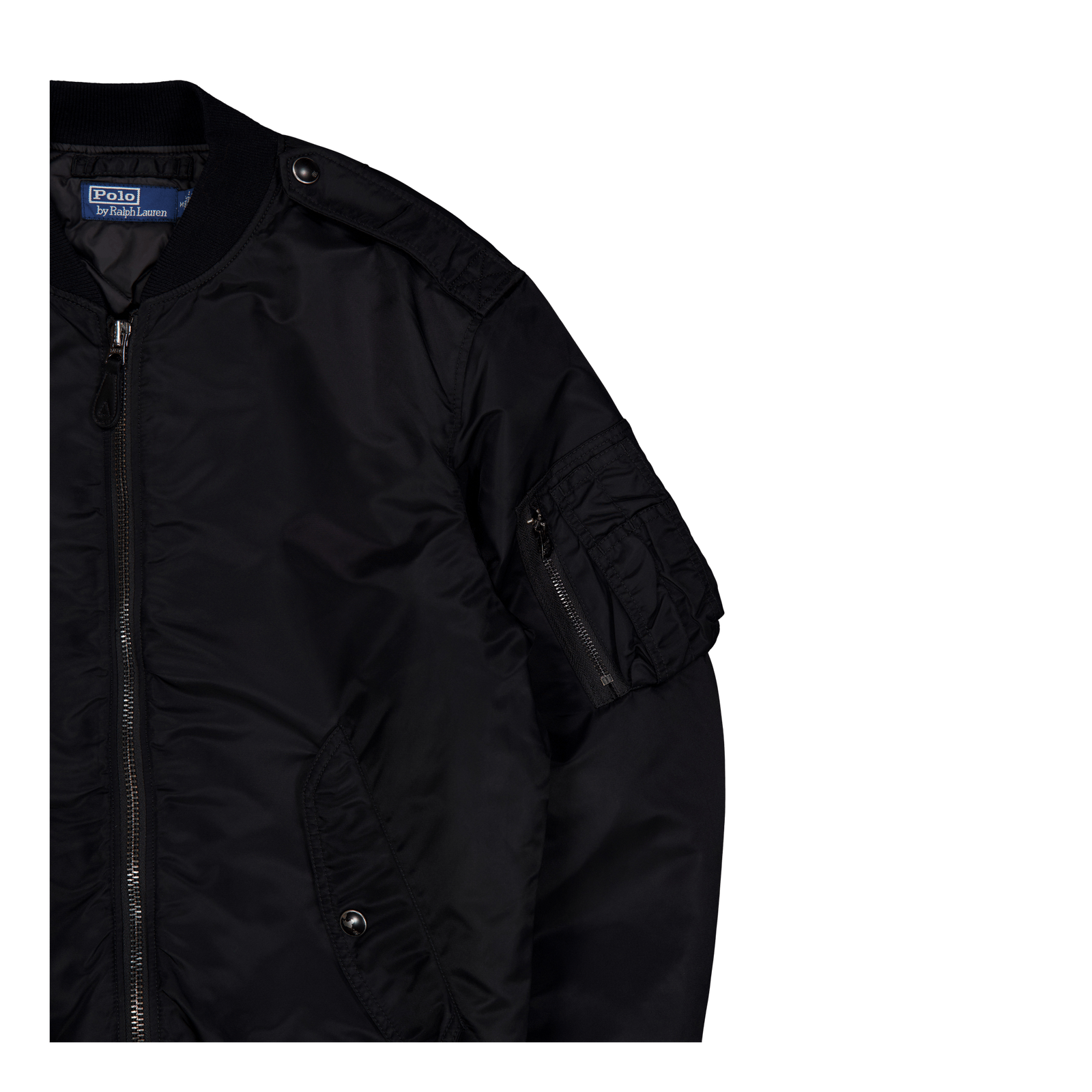 Down Bomber Jacket Polo Black