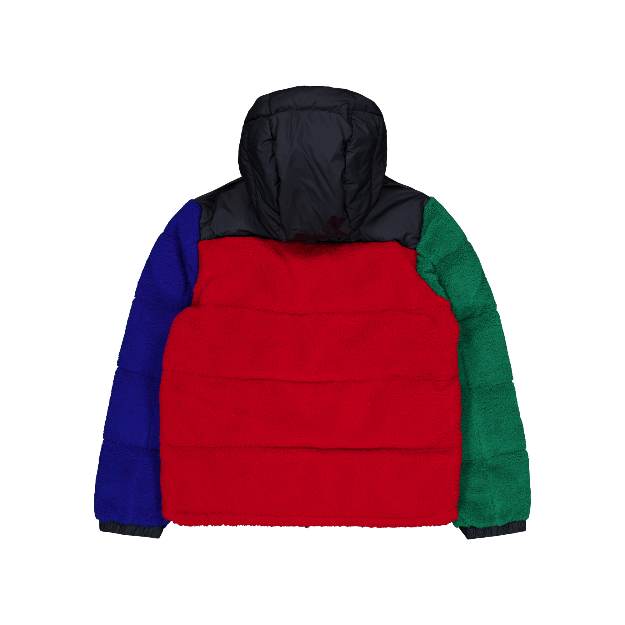 Color-Blocked Pile Fleece Down Jacket RL2000 Red Multi