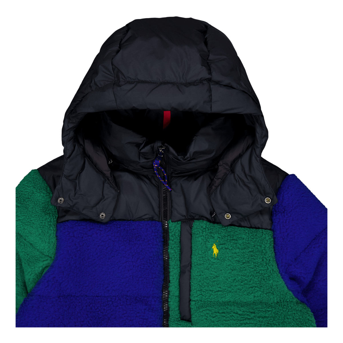 Color-Blocked Pile Fleece Down Jacket RL2000 Red Multi