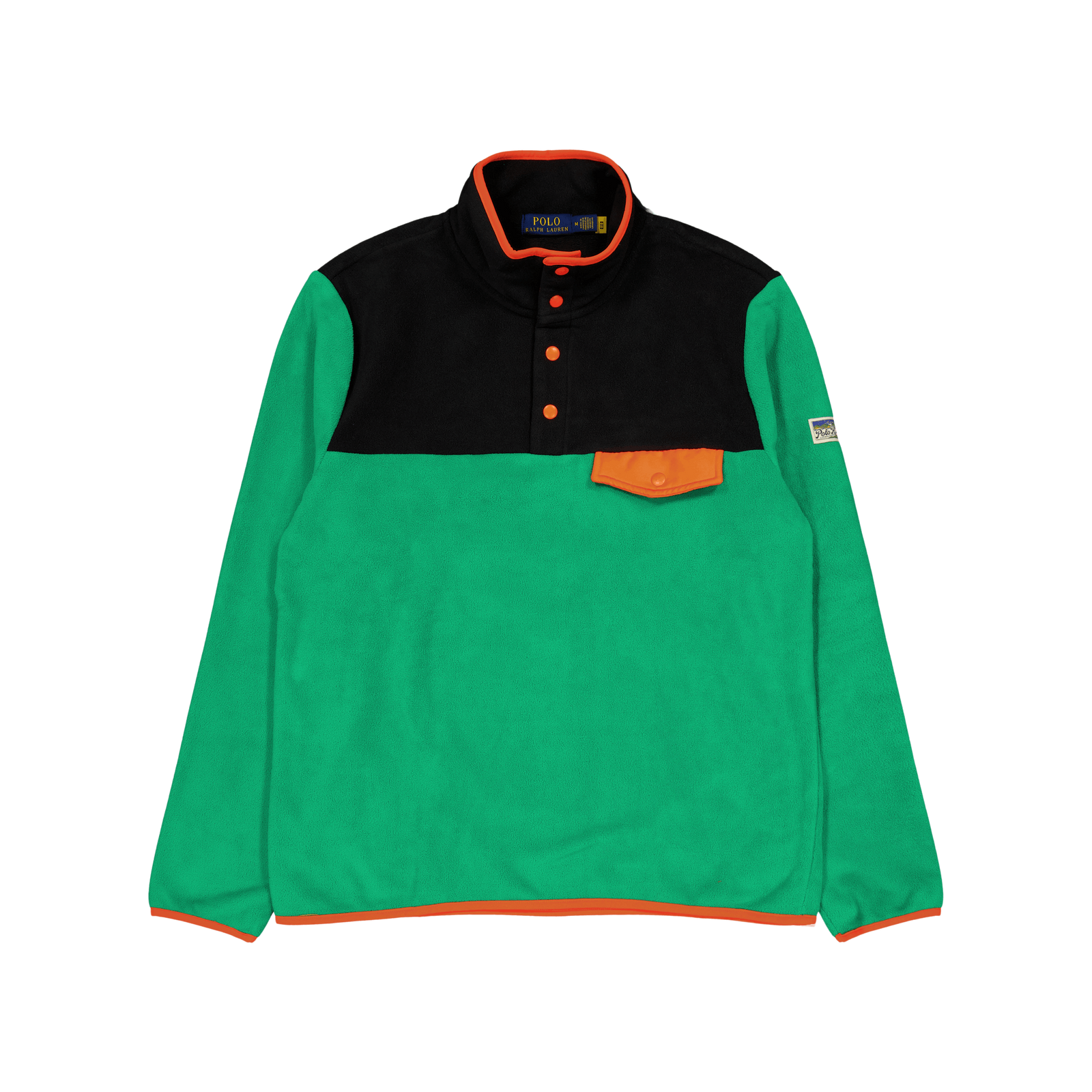 Color-Blocked Brushed Fleece Pullover Billiard Multi