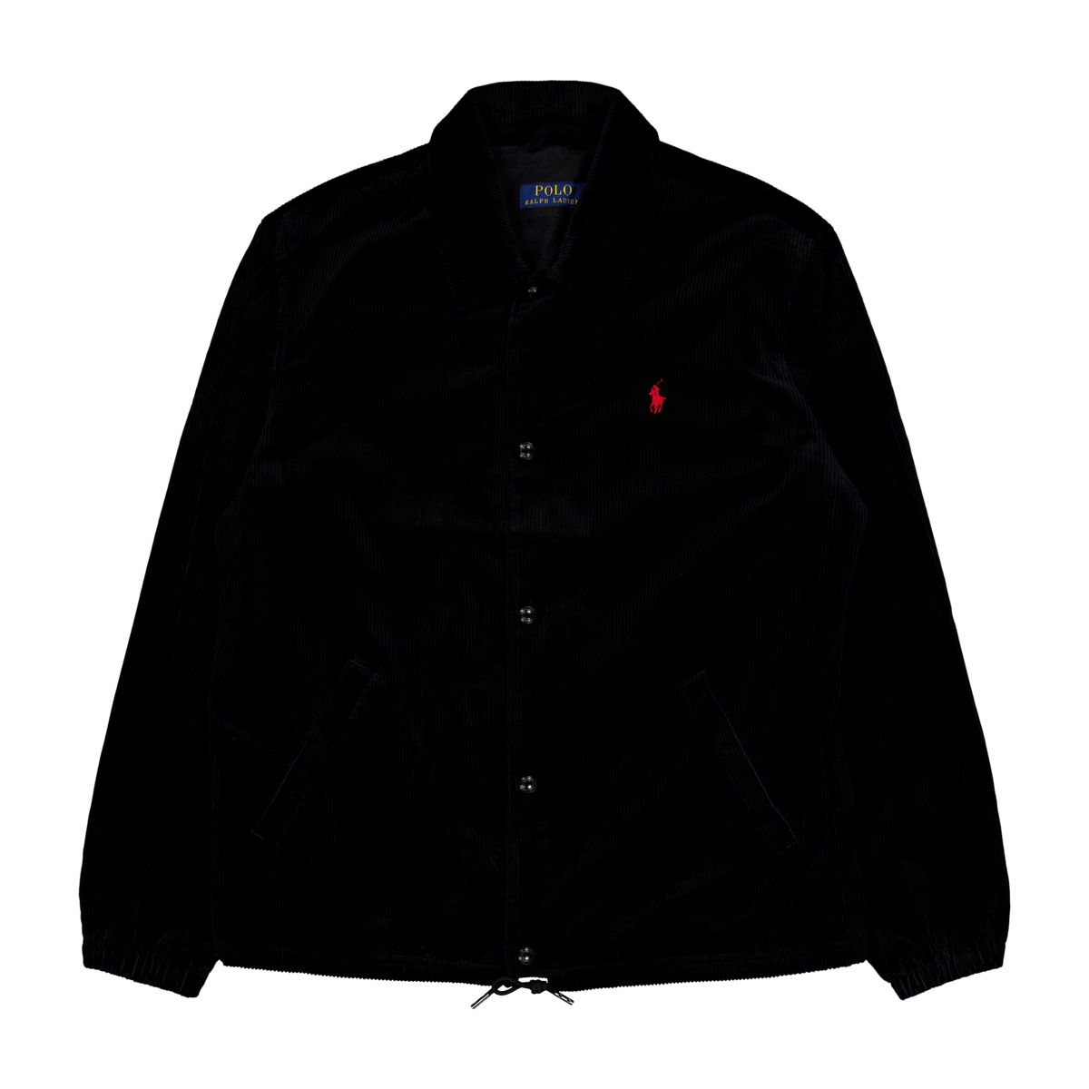 Corduroy Coach Jacket Polo Black