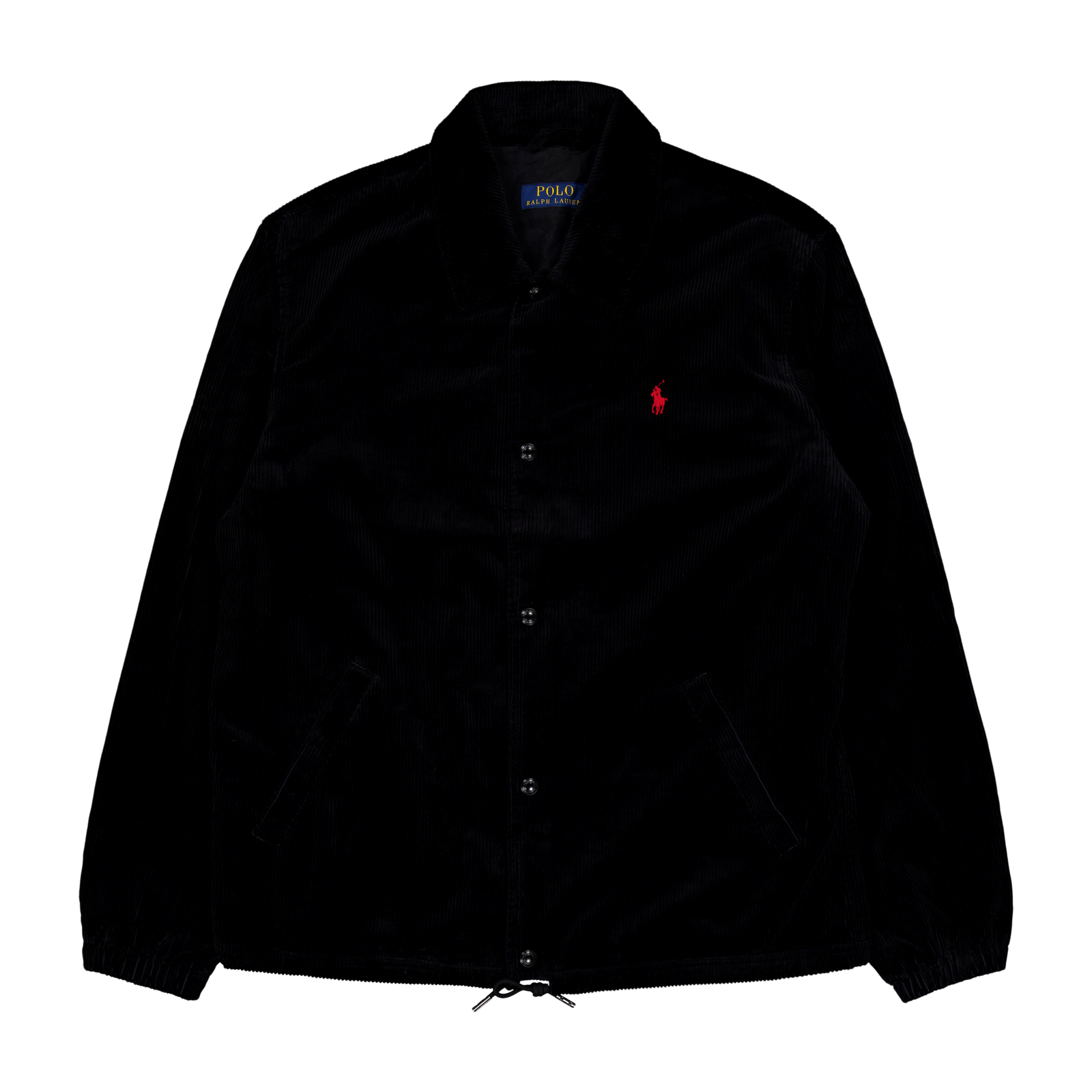 Corduroy Coach Jacket Polo Black