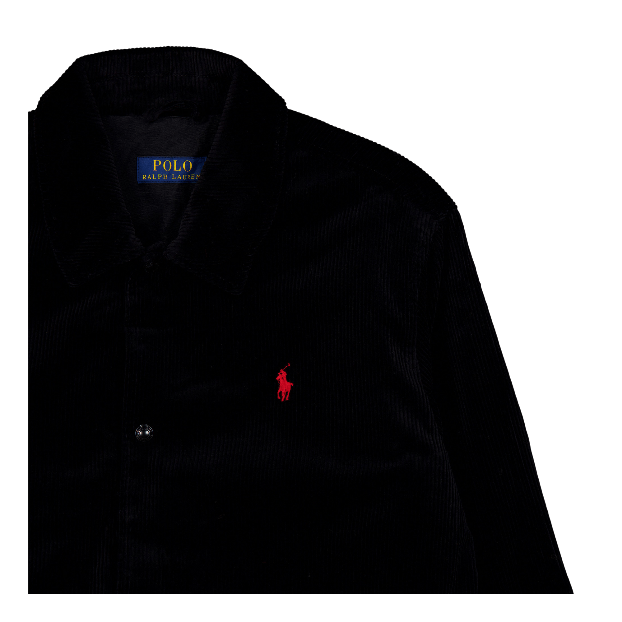 Corduroy Coach Jacket Polo Black