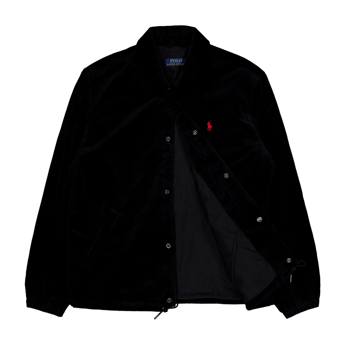 Corduroy Coach Jacket Polo Black
