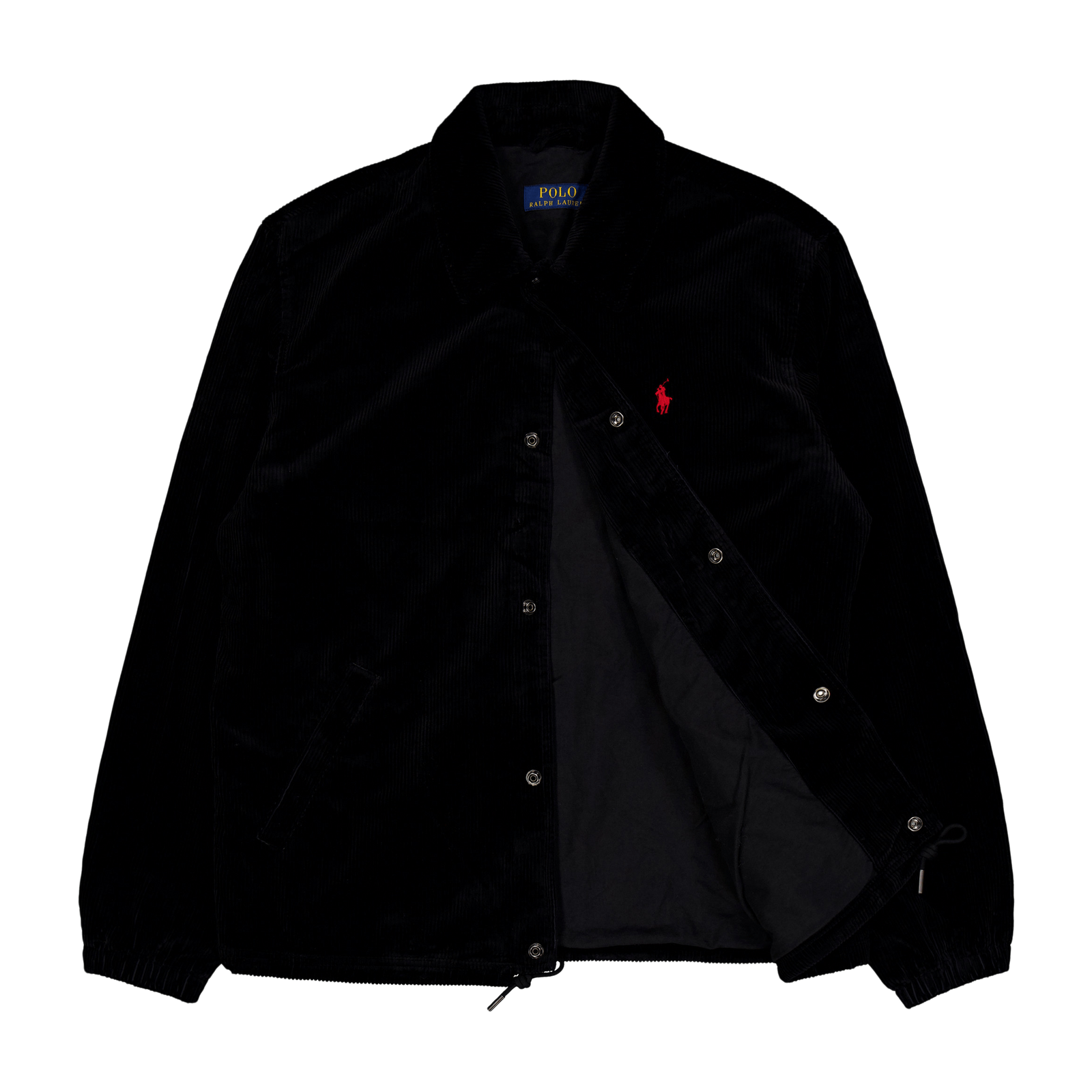 Corduroy Coach Jacket Polo Black