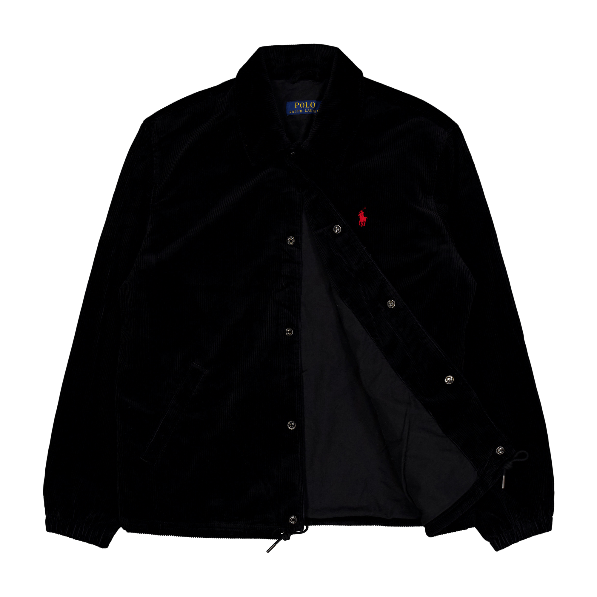 Corduroy Coach Jacket Polo Black