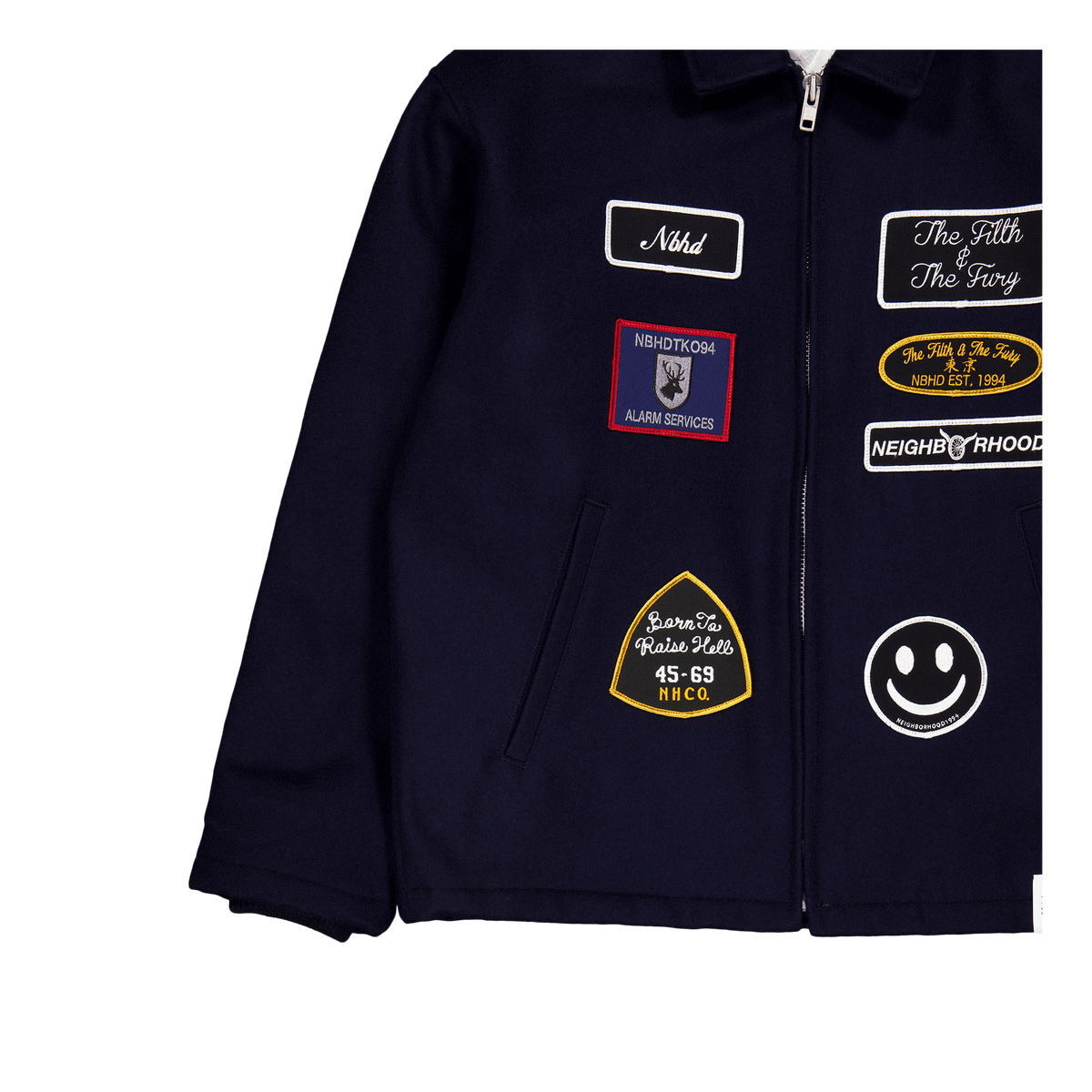 Melton Zip Up Jacket Navy