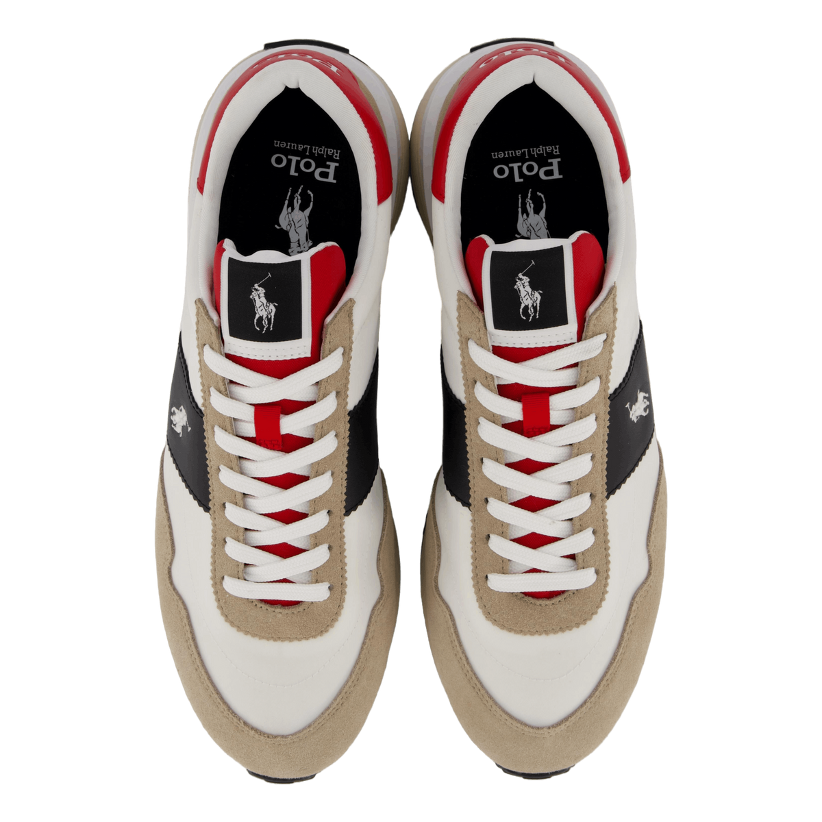 Train 89 Suede-Paneled Sneaker Milkshake / Black / Red