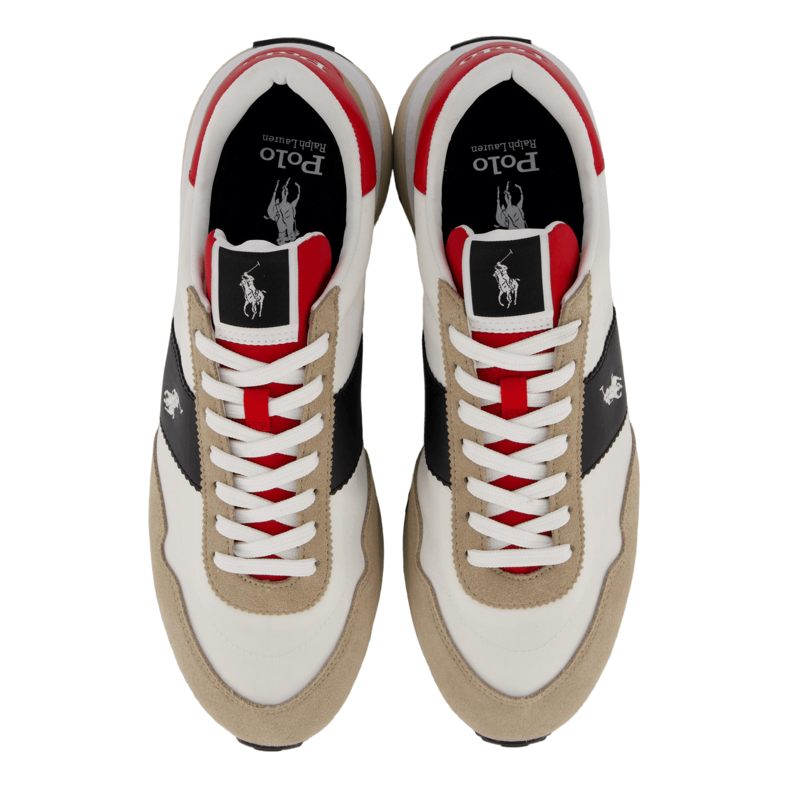 Train 89 Suede-Paneled Sneaker Milkshake / Black / Red