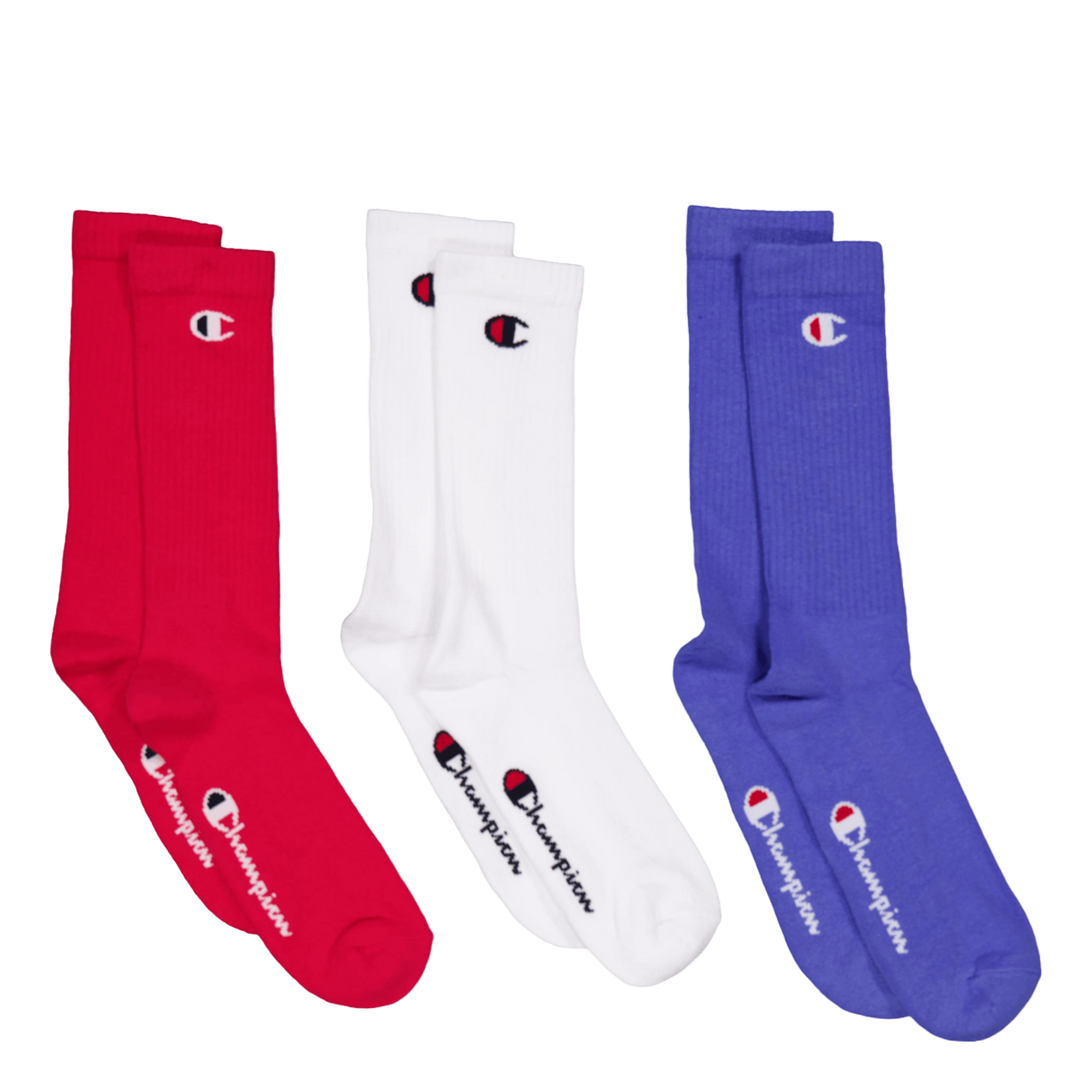 3pk Crew Socks Rox/wht/jen