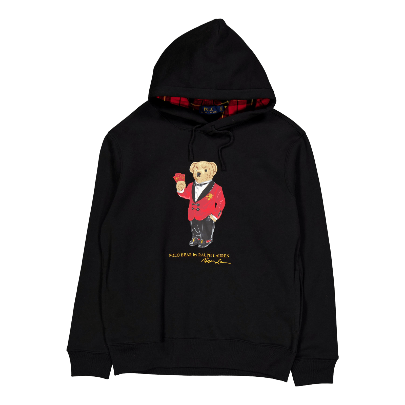 Lunar New Year Polo Bear Fleece Hoodie Polo Black