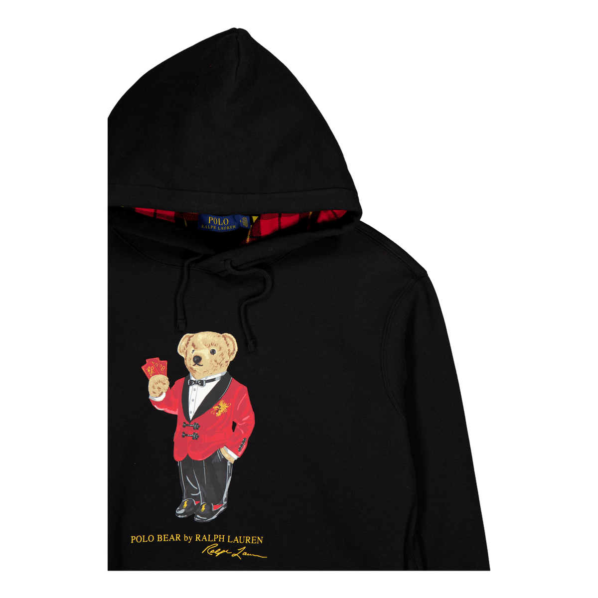 Lunar New Year Polo Bear Fleece Hoodie Polo Black