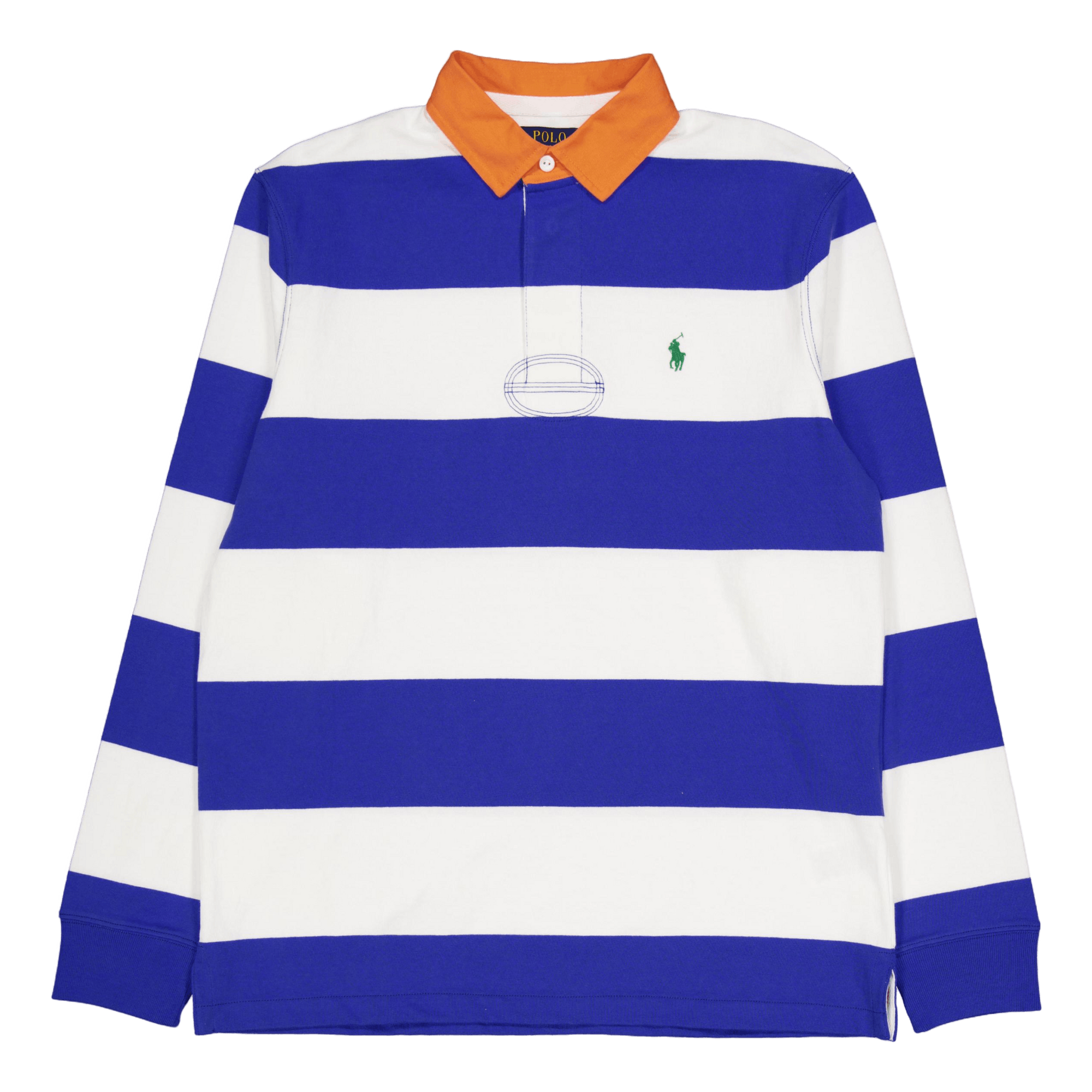 Classic Fit Striped Jersey Rugby Shirt New Iris Blue / White