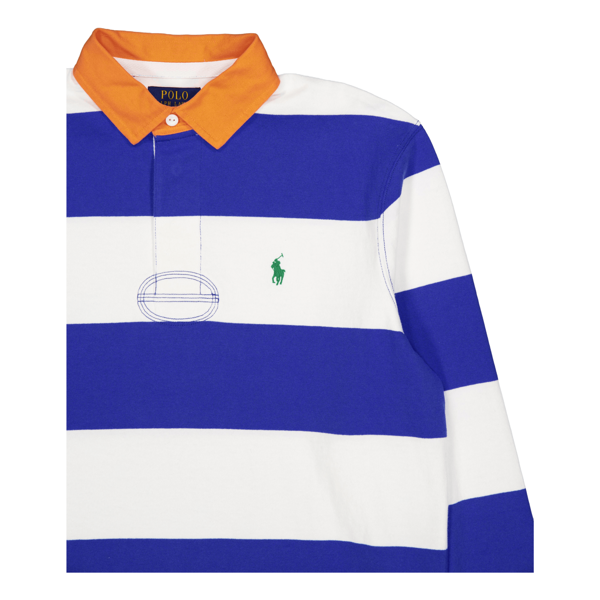 Classic Fit Striped Jersey Rugby Shirt New Iris Blue / White