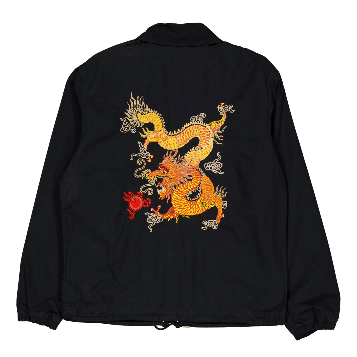 Lunar New Year Dragon Coach Jacket Polo Black