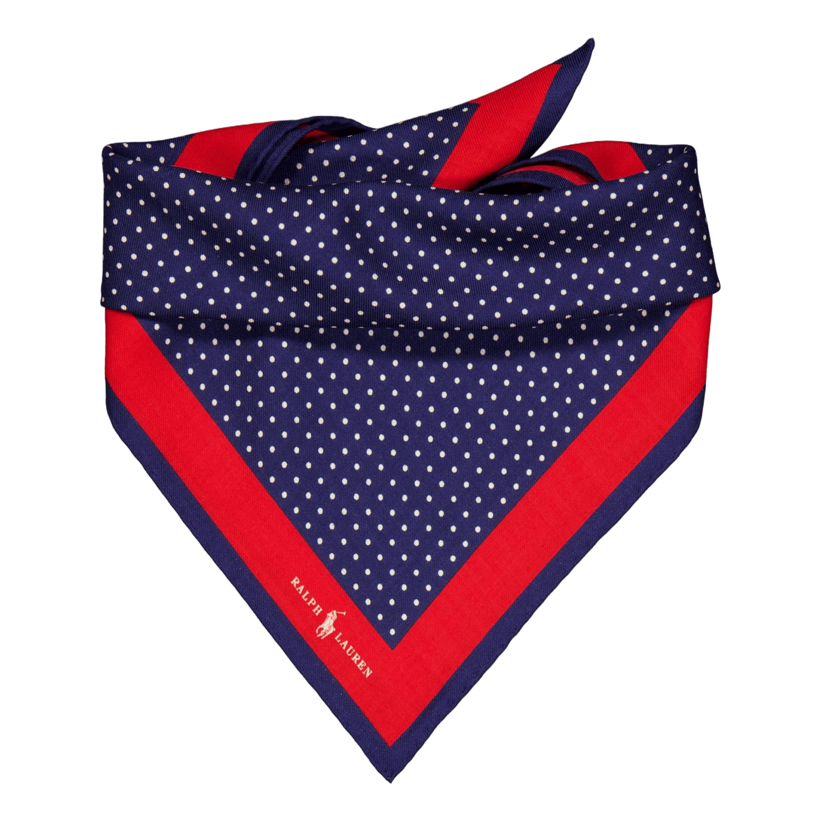 Polka-Dot Wool-Silk Bandanna Navy