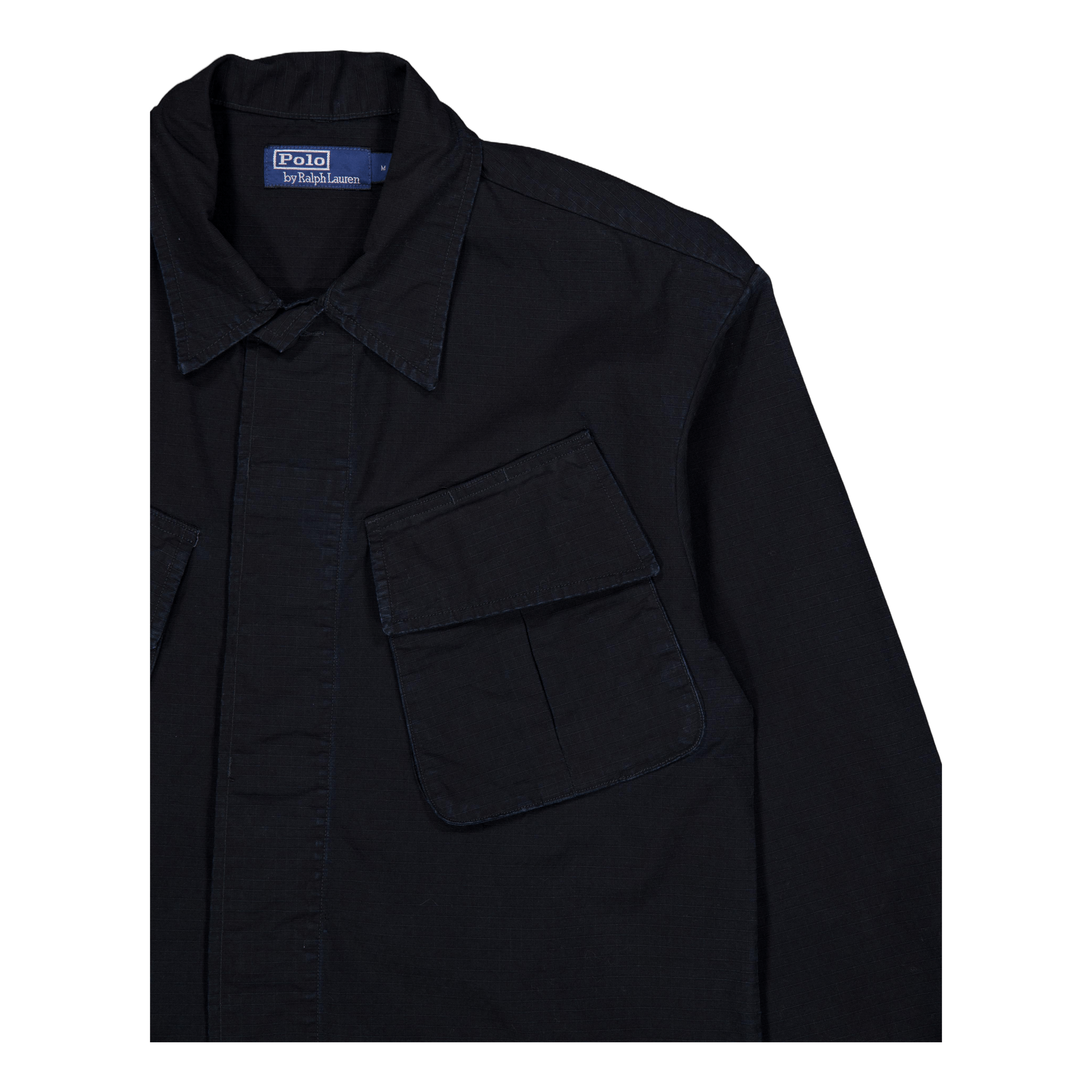 Classic Fit Ripstop Utility Shirt Polo Black